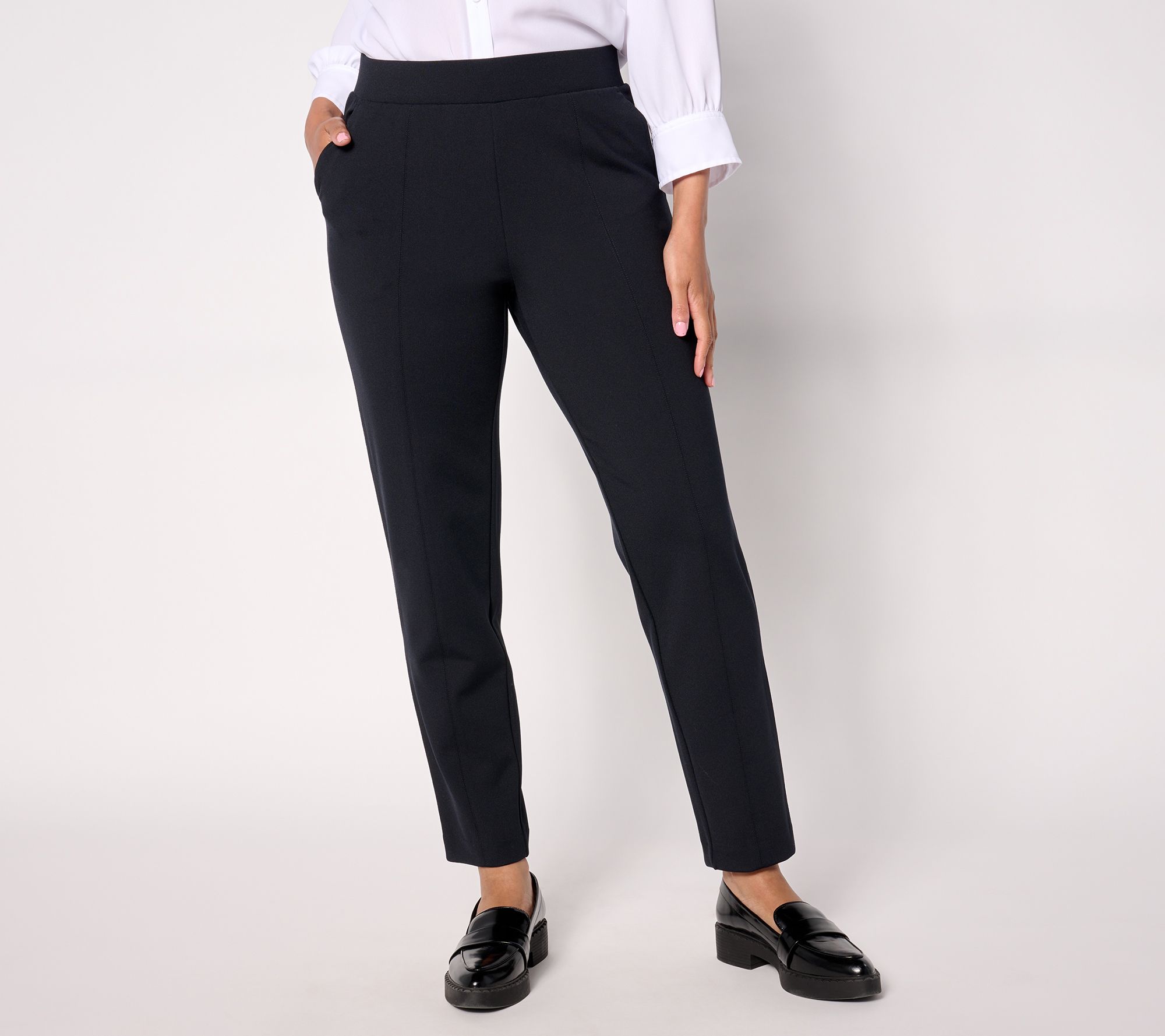 Isaac Mizrahi Live! Tall Icon Crepe Slim Straight Ankle Pants