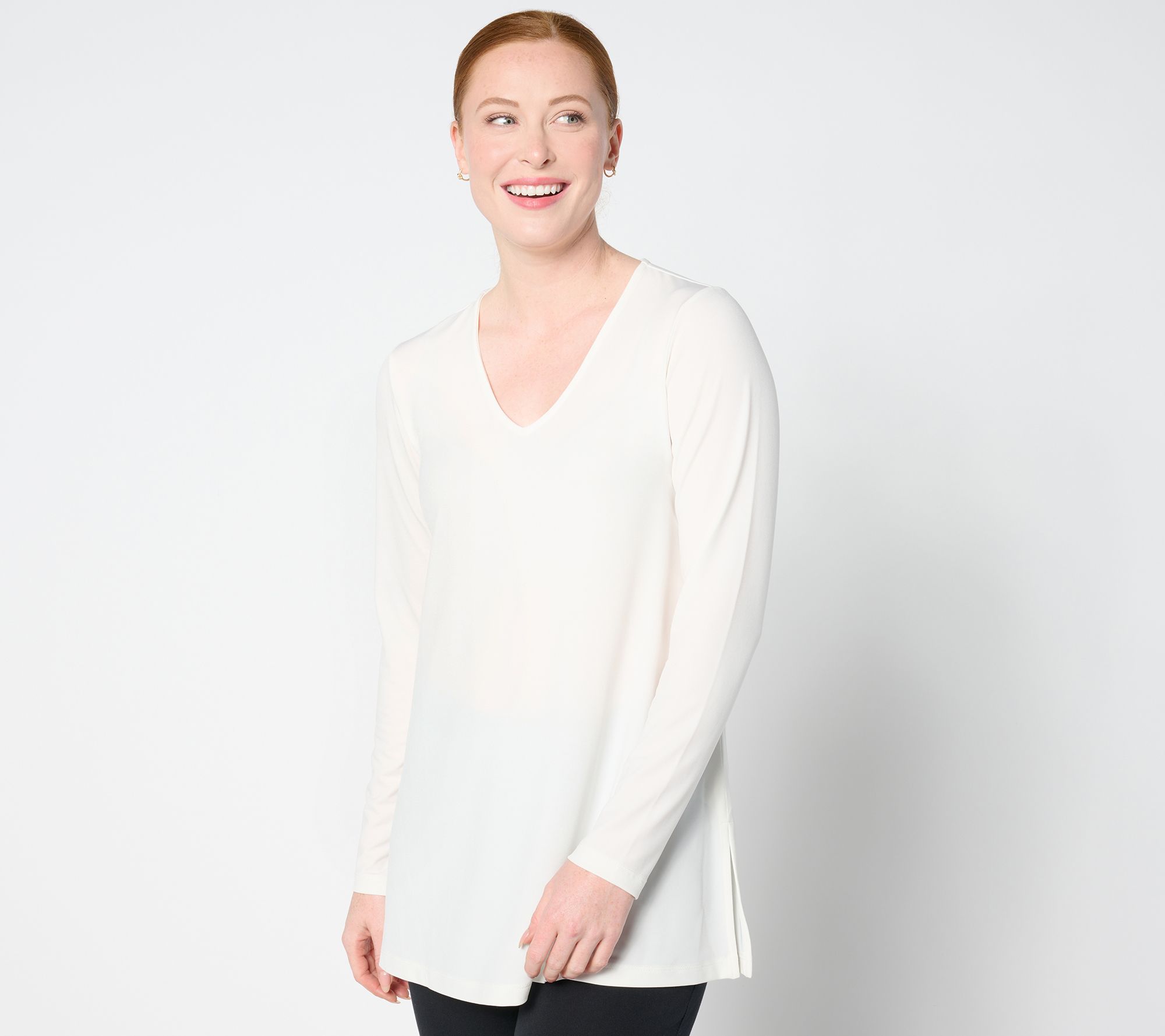 Susan Graver Regular Modern Essentials Liquid Knit A-Line Tunic
