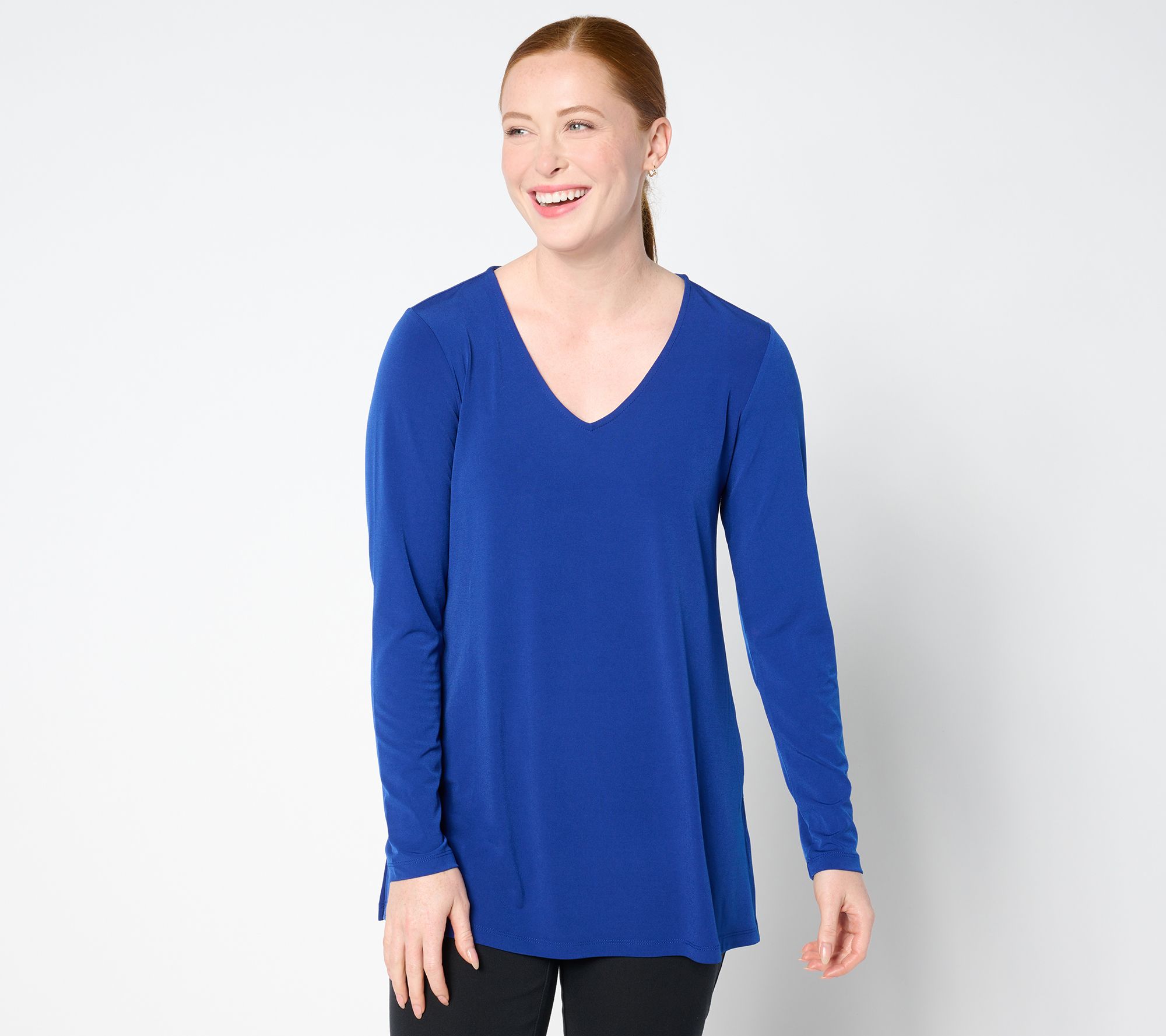 Susan Graver Regular Modern Essentials Liquid Knit A-Line Tunic