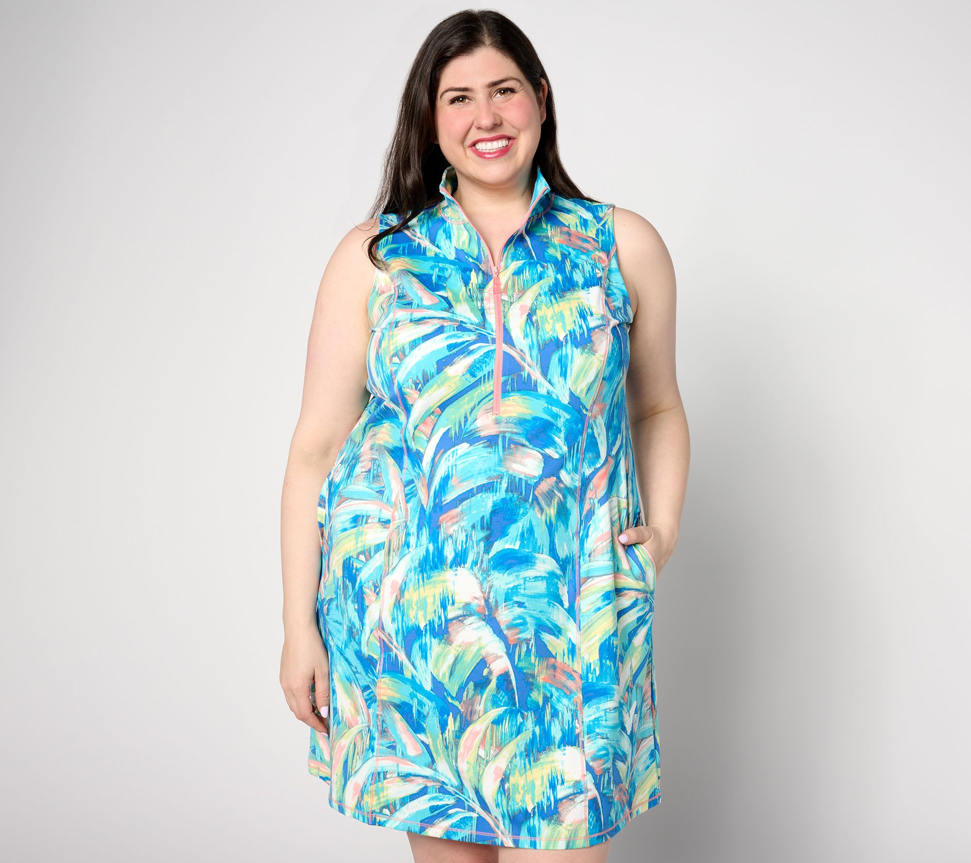 "As Is" Belle Body by Kim Gravel Paradise Preppy Zip Sport Dress