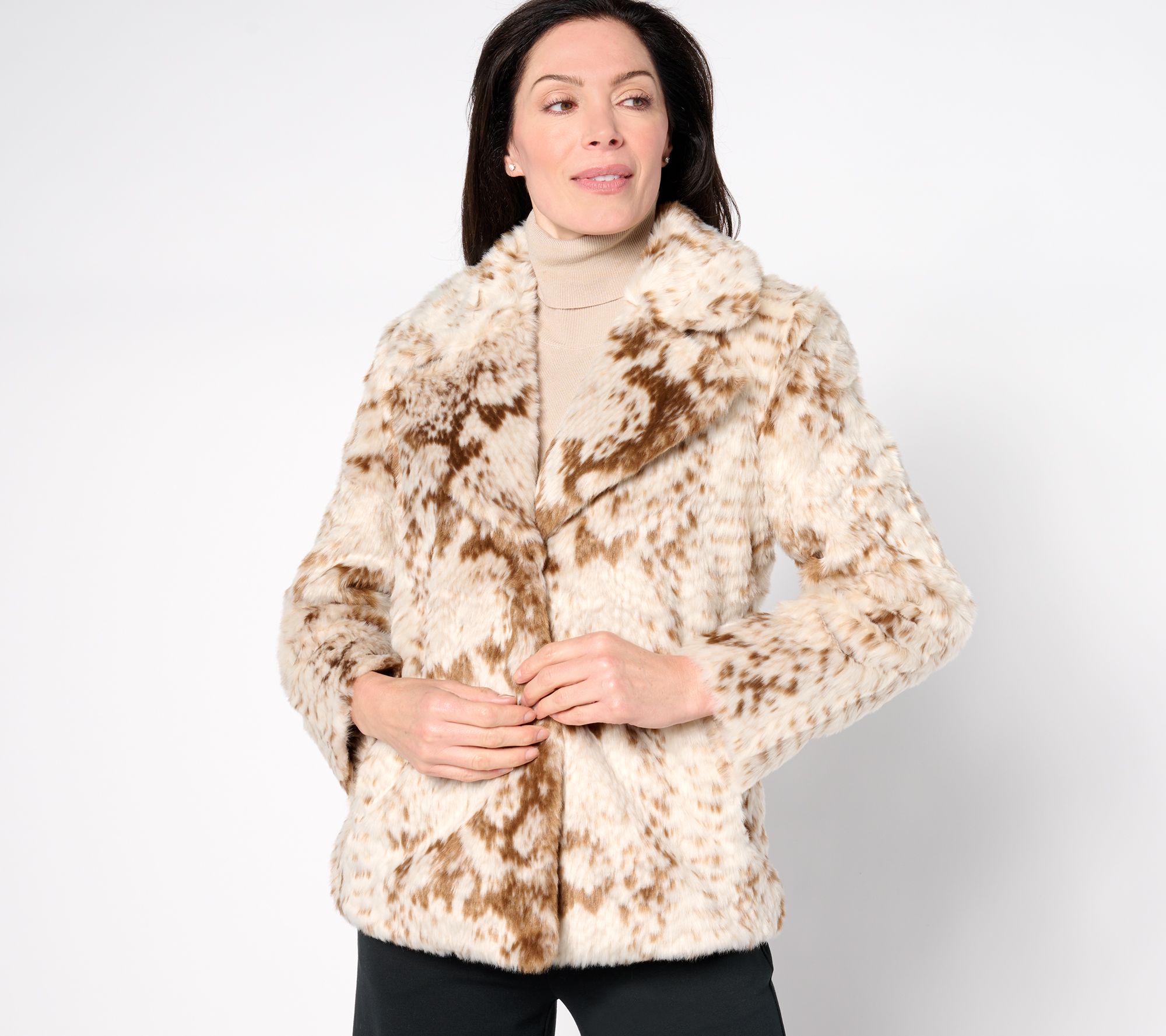 Dennis Basso Novelty Sculpted Faux Fur Jacket