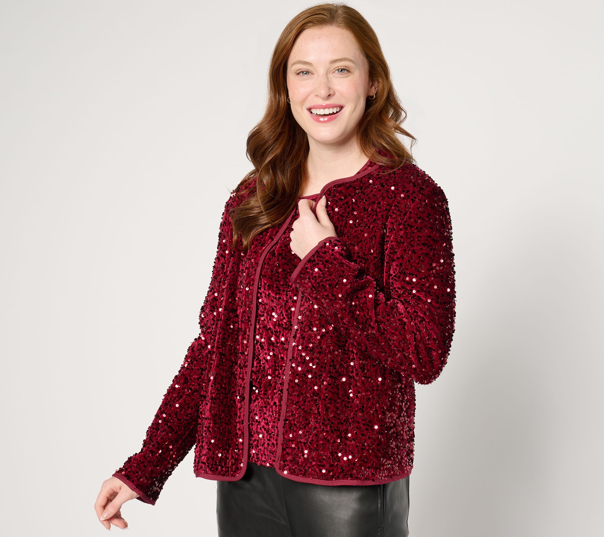 nicole by Nicole Miller Sequined Velvet Blazer