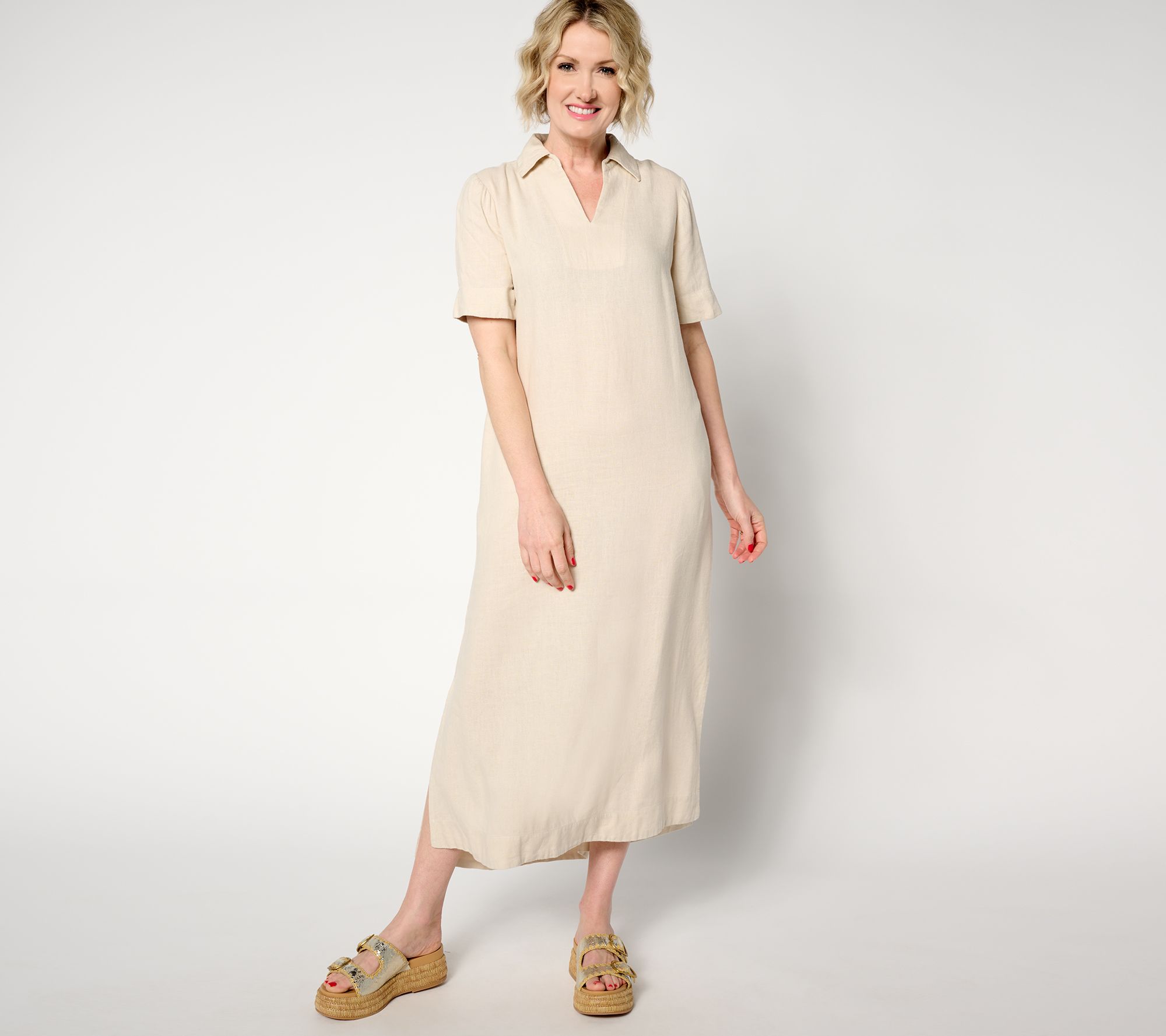 "As Is" BEAUTIFUL by Lawrence Zarian Pet Linen Blend Maxi Dress