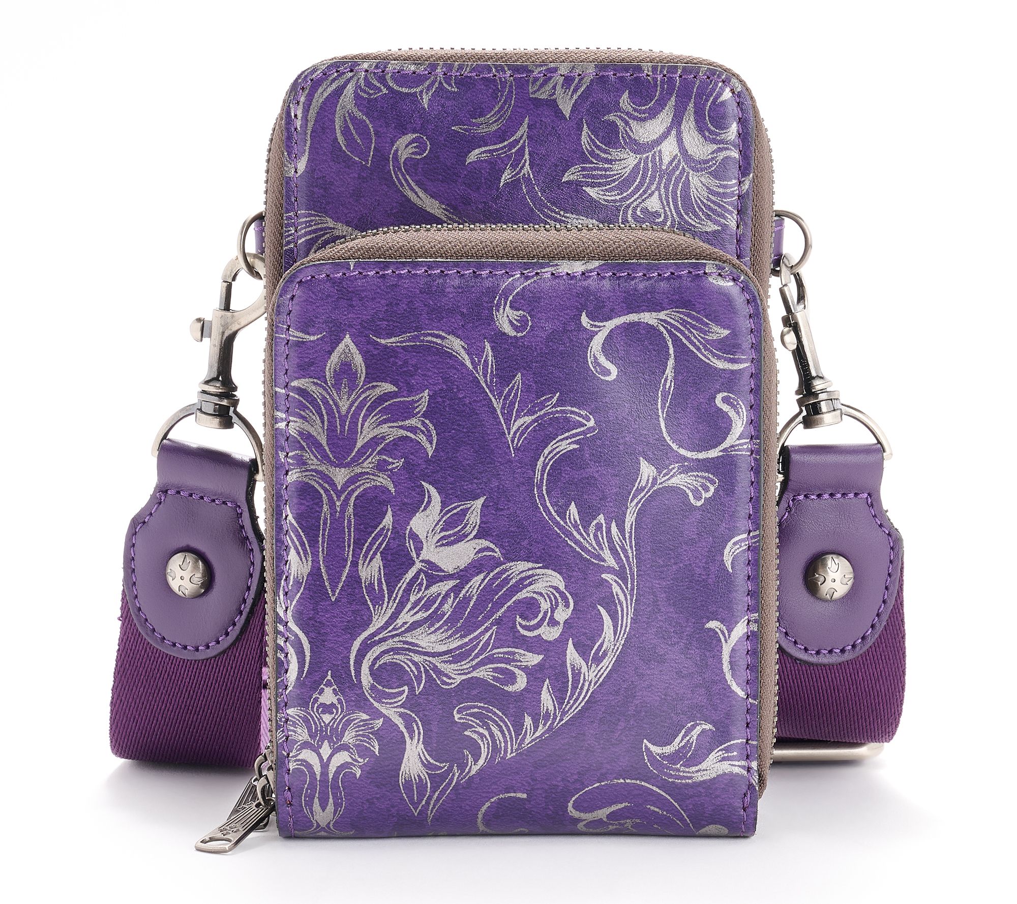 Patricia Nash Leather Shelby Phone Crossbody w/ Guitar Strap