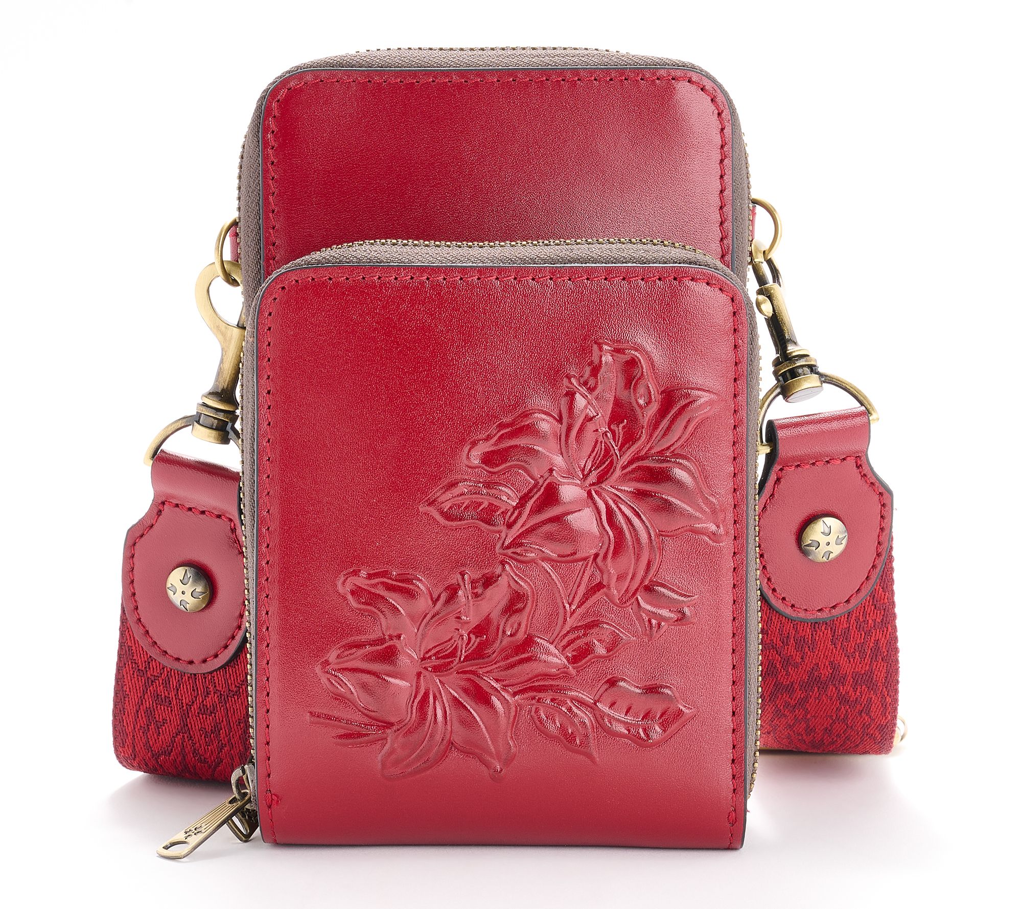 Patricia Nash Leather Shelby Phone Crossbody w/ Guitar Strap