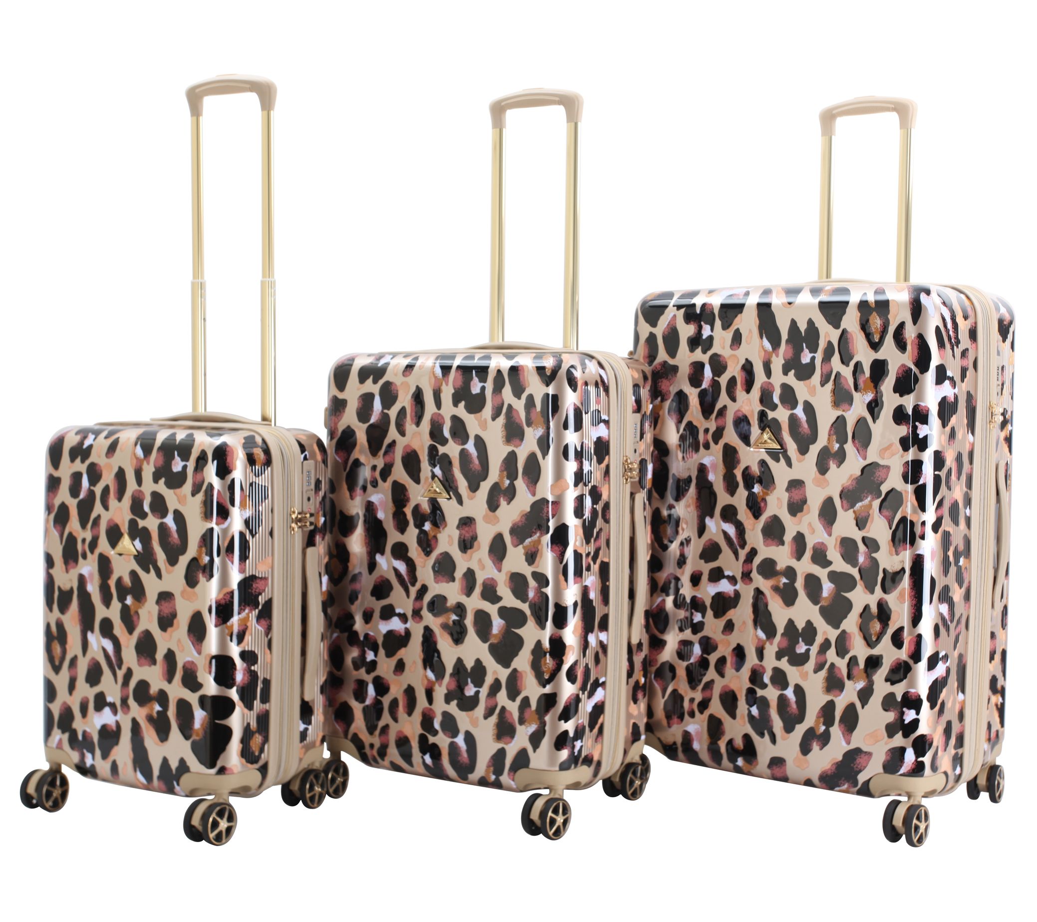 Triforce Huntington 3-Piece Gold Leopard Luggag e Set