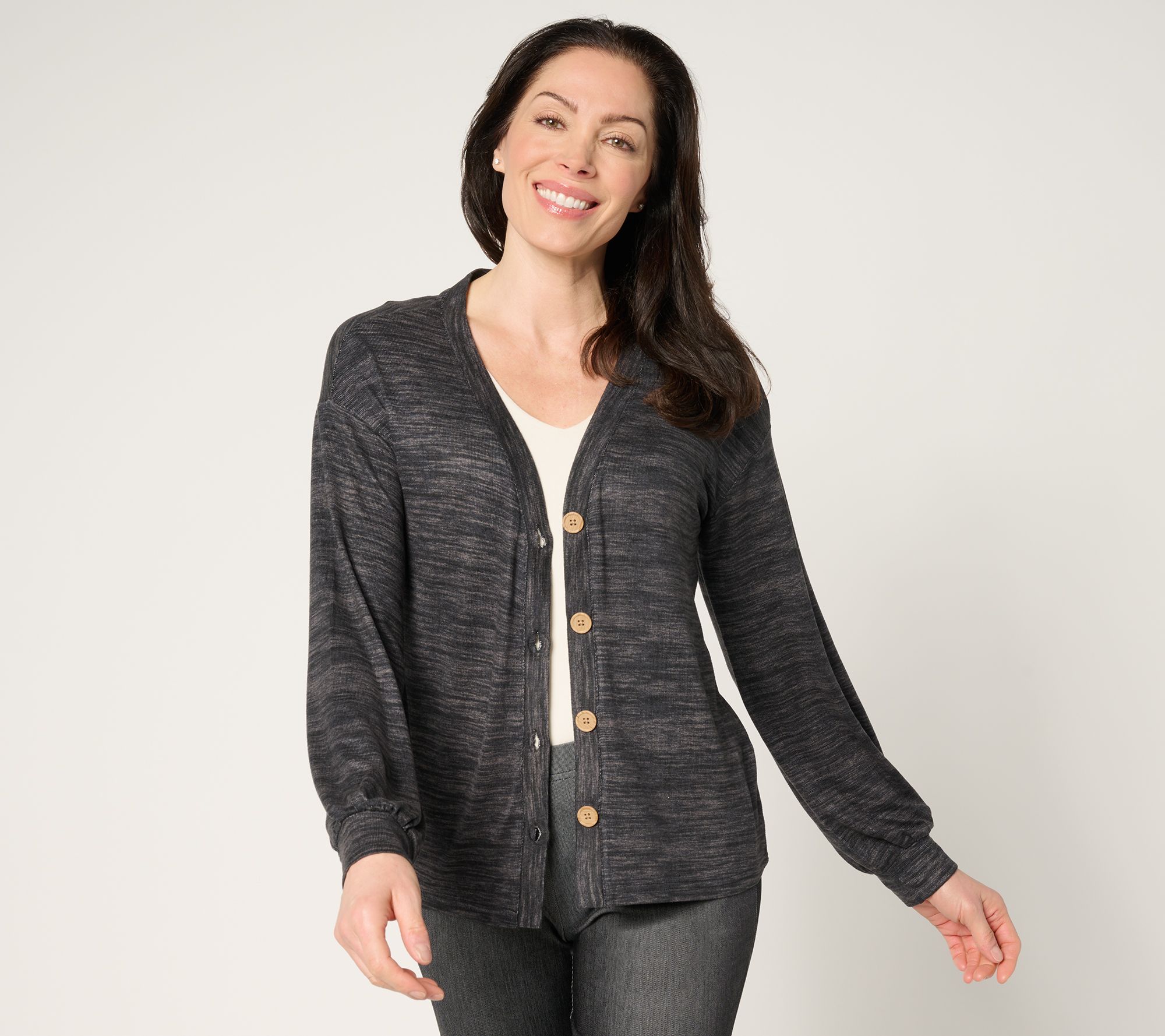 MUK LUKS Butterknit Relaxed Button Front Cardigan