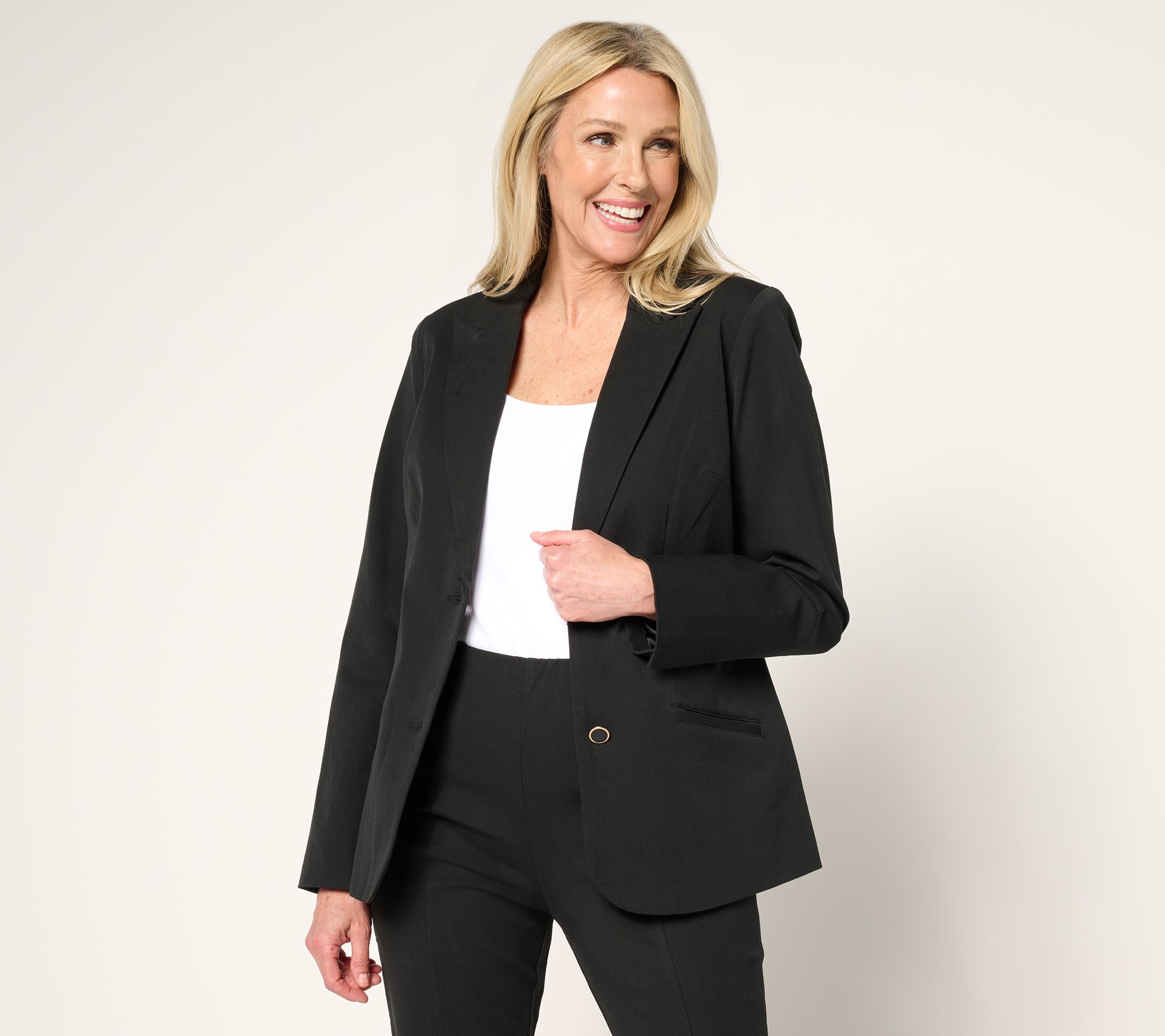 Isaac Mizrahi Live! 24/7 Stretch Floral Printed Blazer