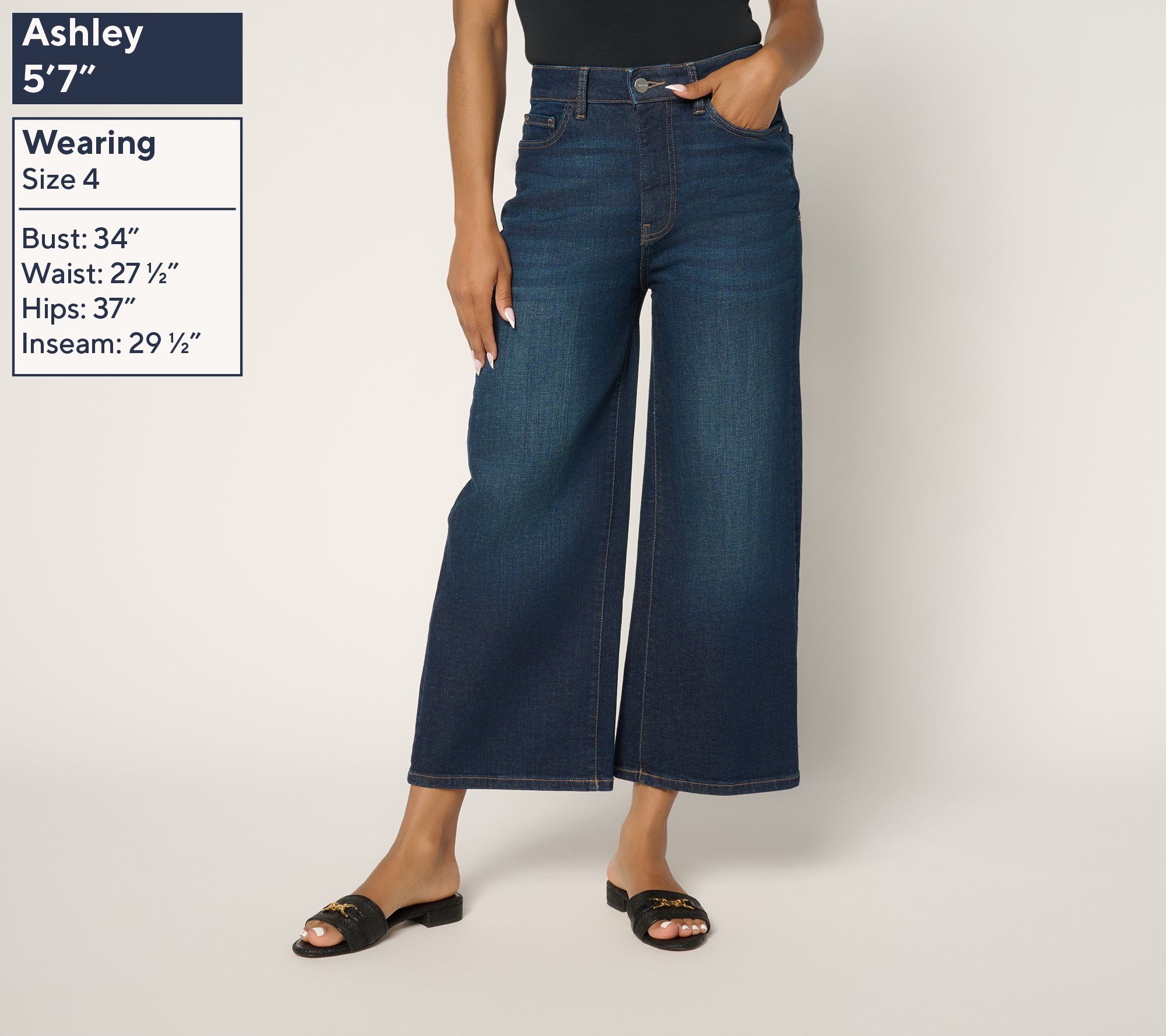 Warp & Weft NCE Cropped Wide Leg Jeans - QVC.com
