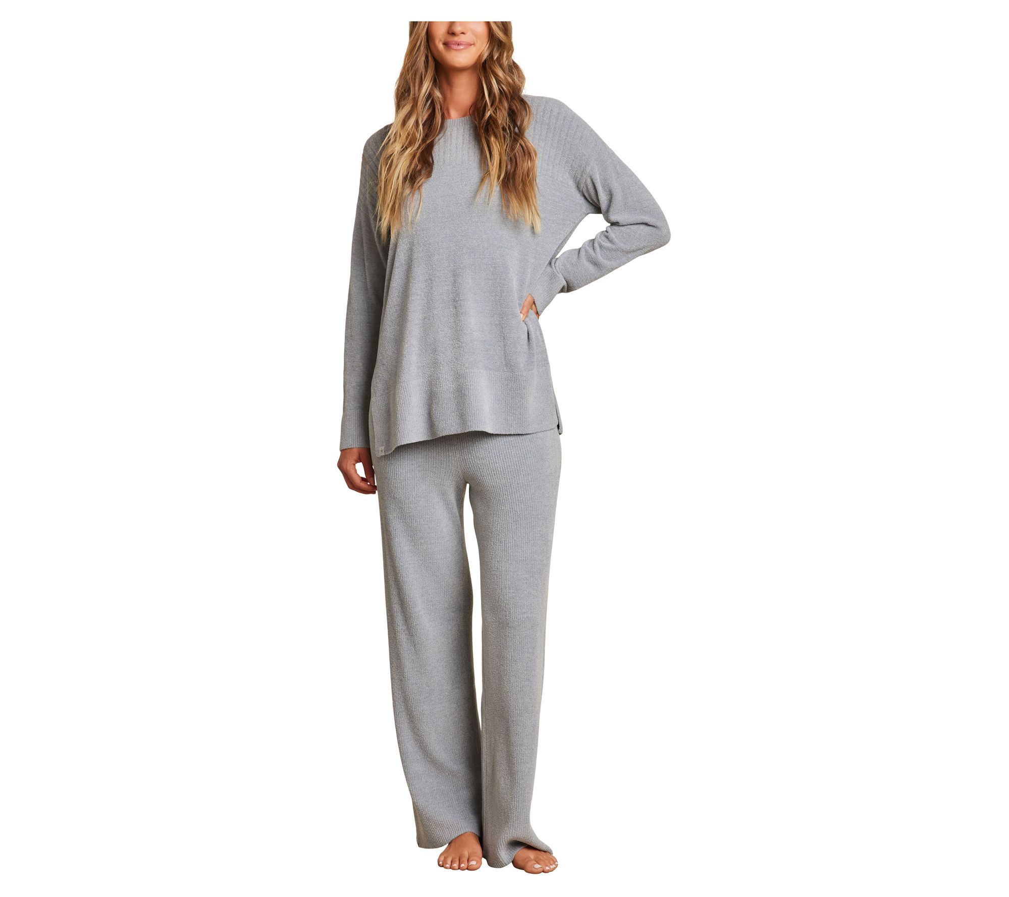 Barefoot Dreams CozyChic Ultra Lite Crewneck with High Slits