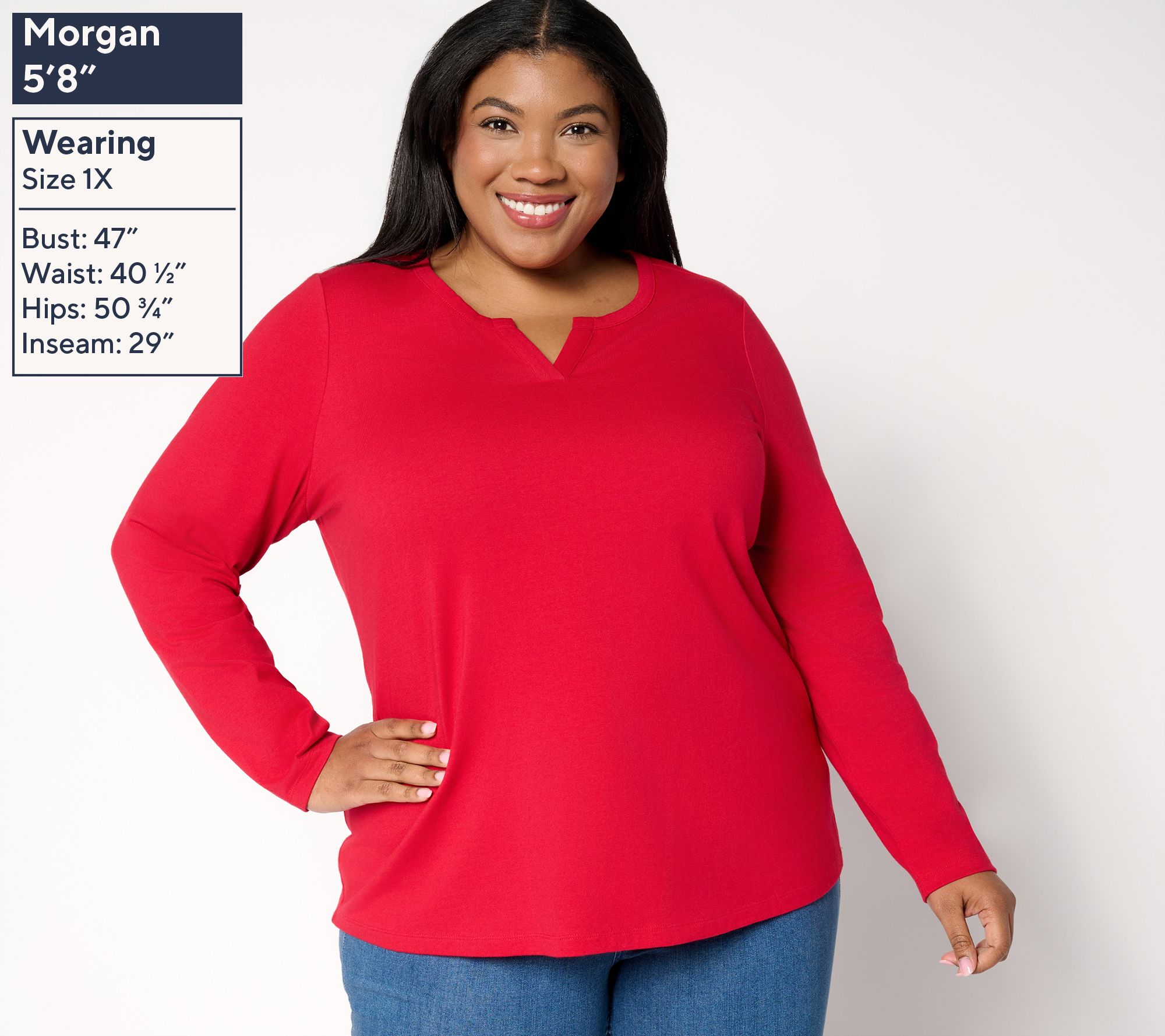 Denim & Co. Essentials Perfect Jersey 3-Pack Split Neck Tops - QVC.com