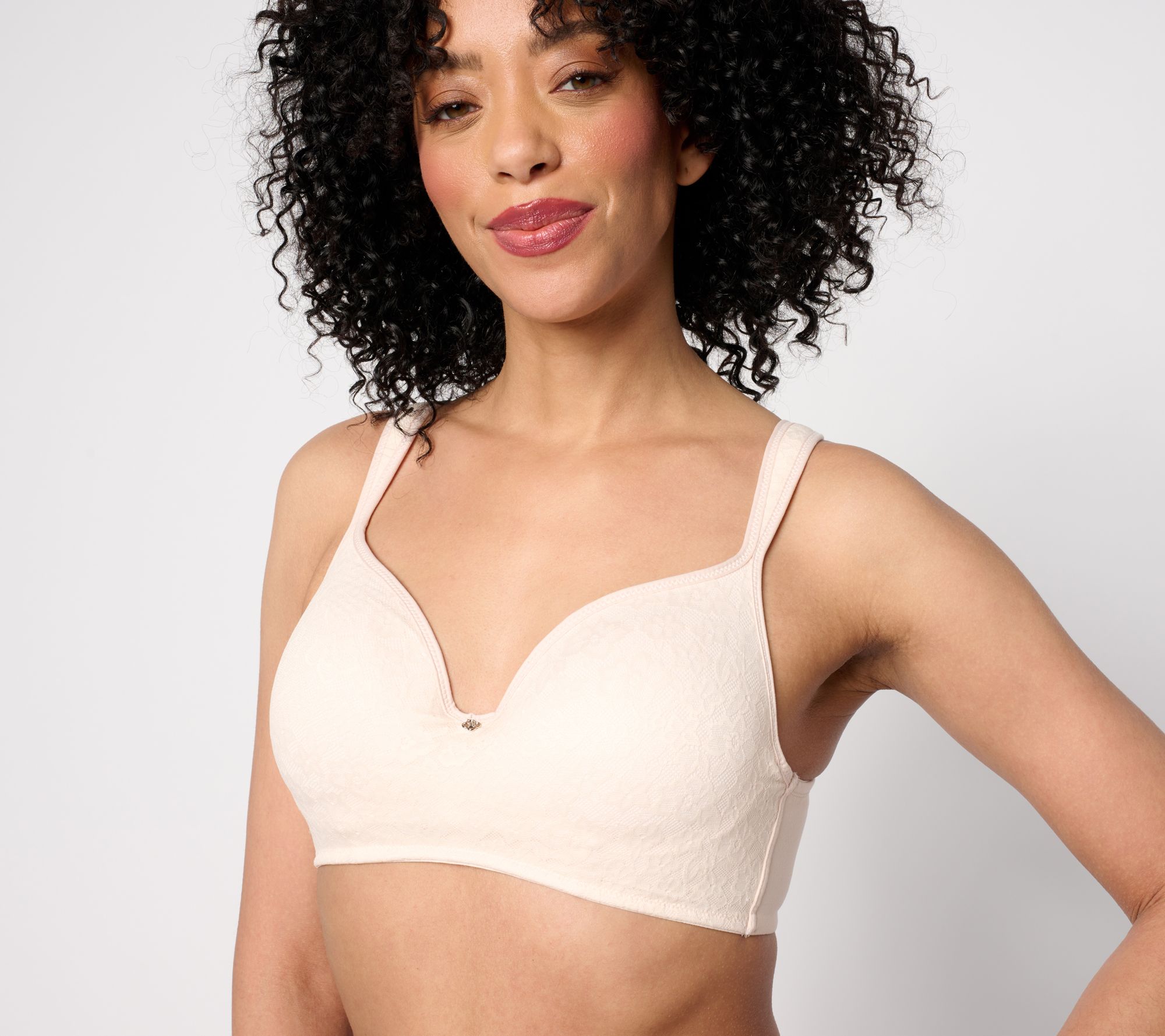 "As Is" Breezies Lace Elegance Smooth Wirefree T-Shirt Bra