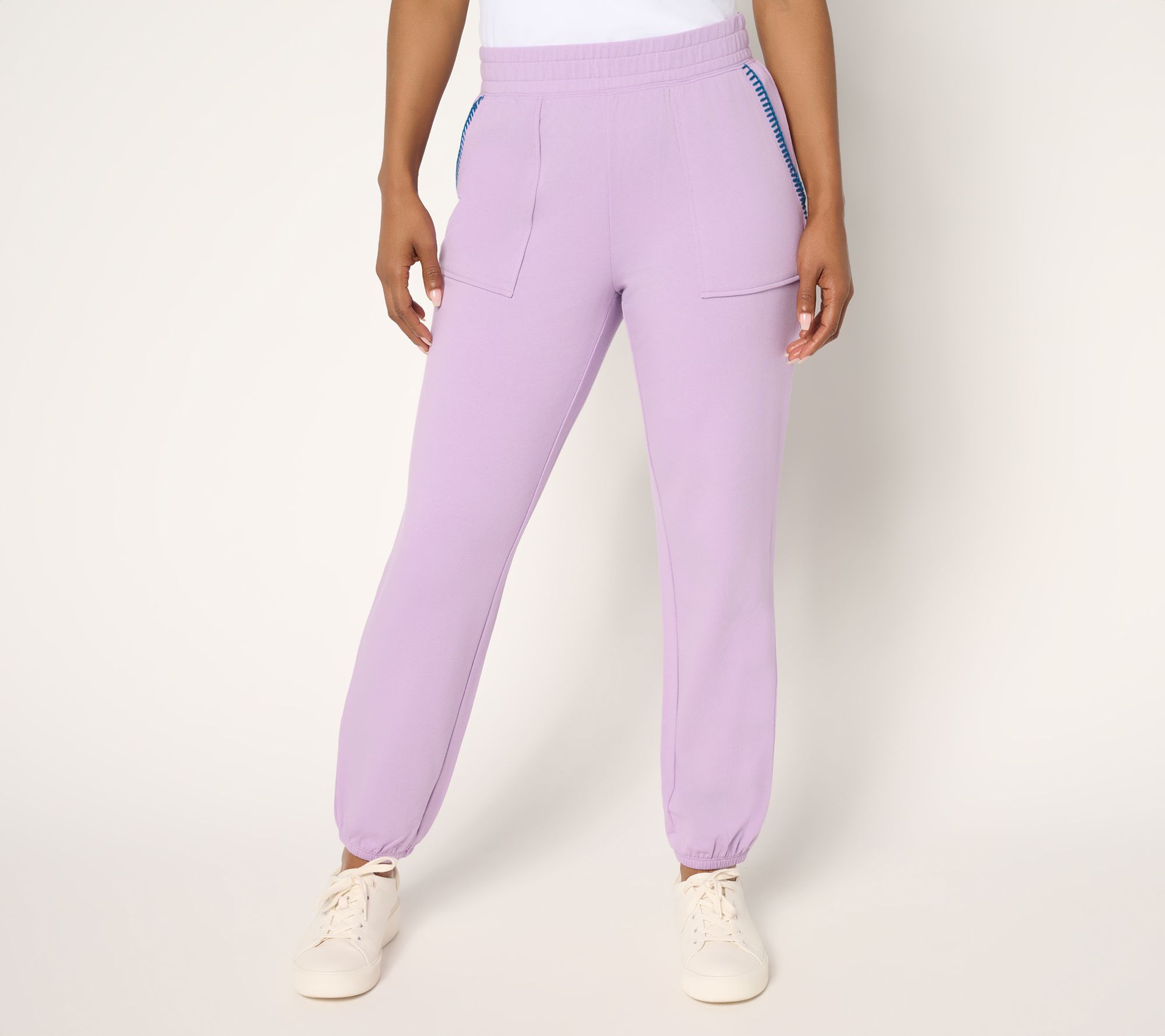 "As Is" Denim & Co. Active Reg French Terry Jogger with Whip Stitch