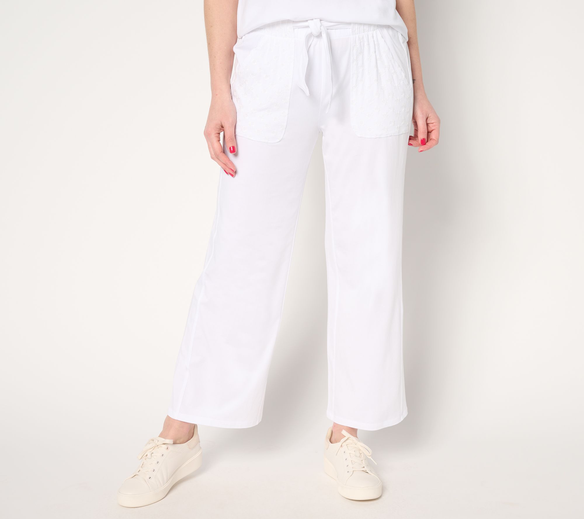 "As Is" AnyBody Regular Cozy Knit Ankle Pants with Embroidery