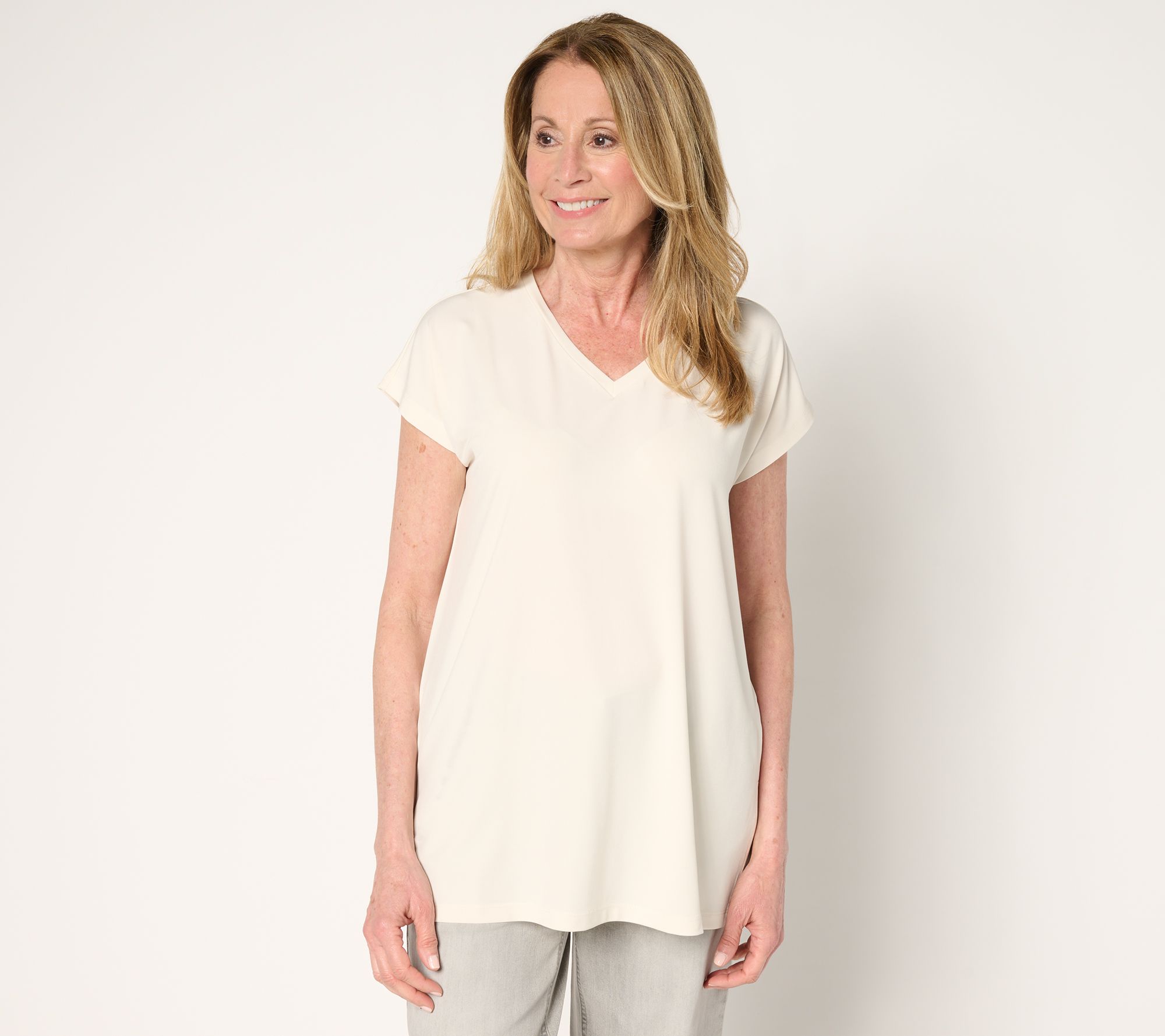 "As Is" Susan Graver Modern Essentials Pet Liquid Knit Tunic