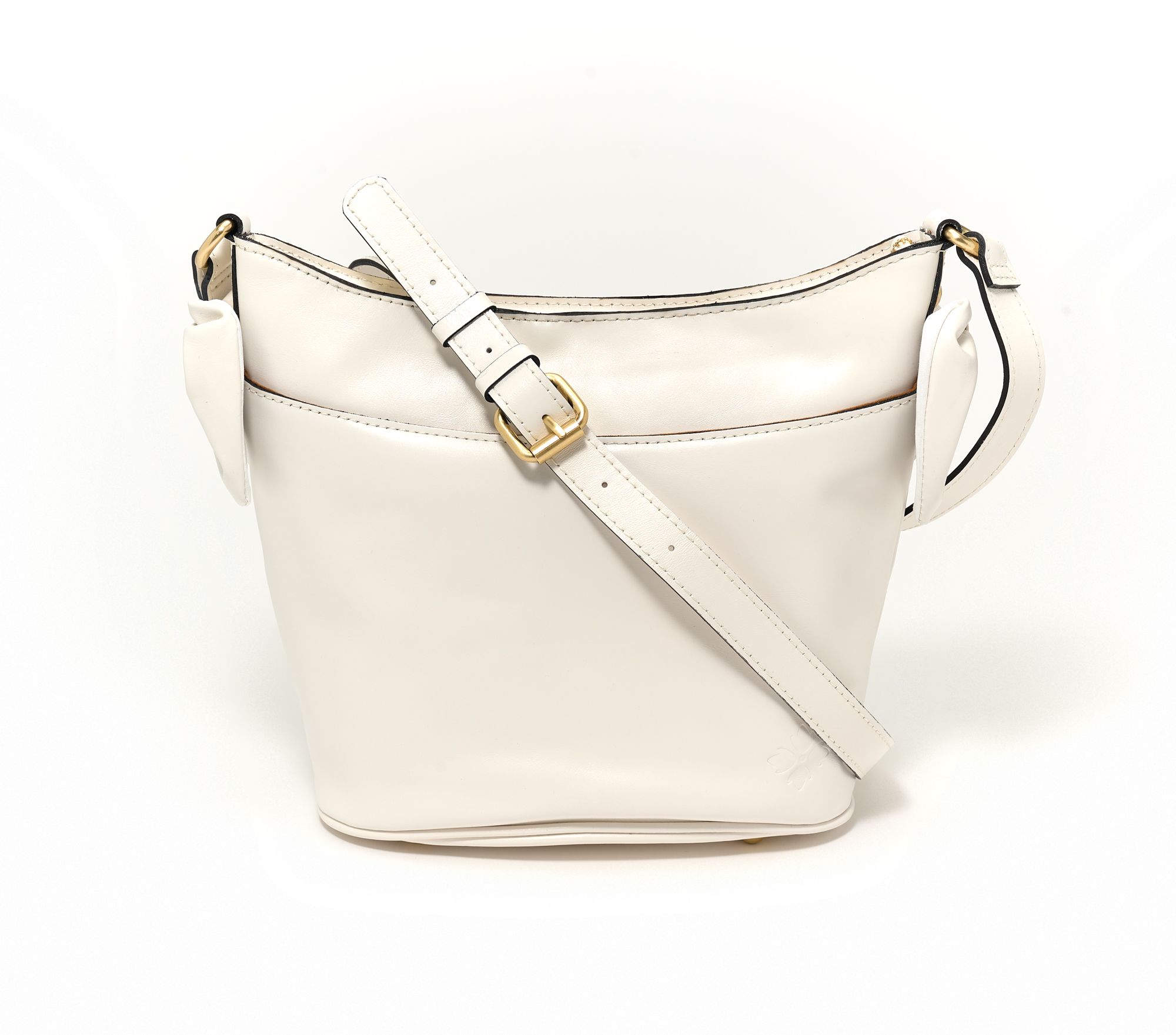 Patricia Nash Savoca Leather Bucket Bag with Bow Trim