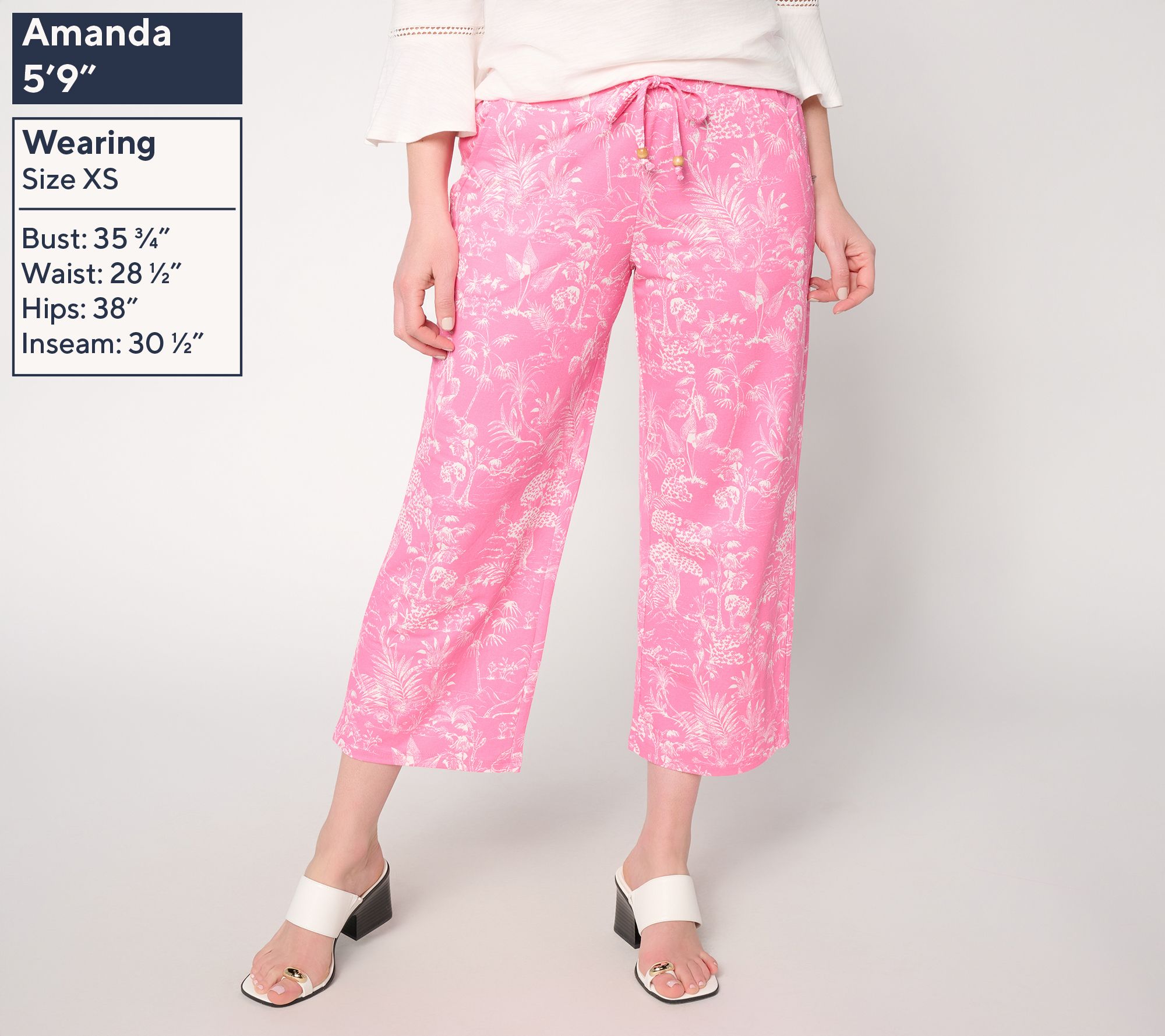 Belle Beach by Kim Gravel Cabana Knit Cropped Knit Pant - QVC.com