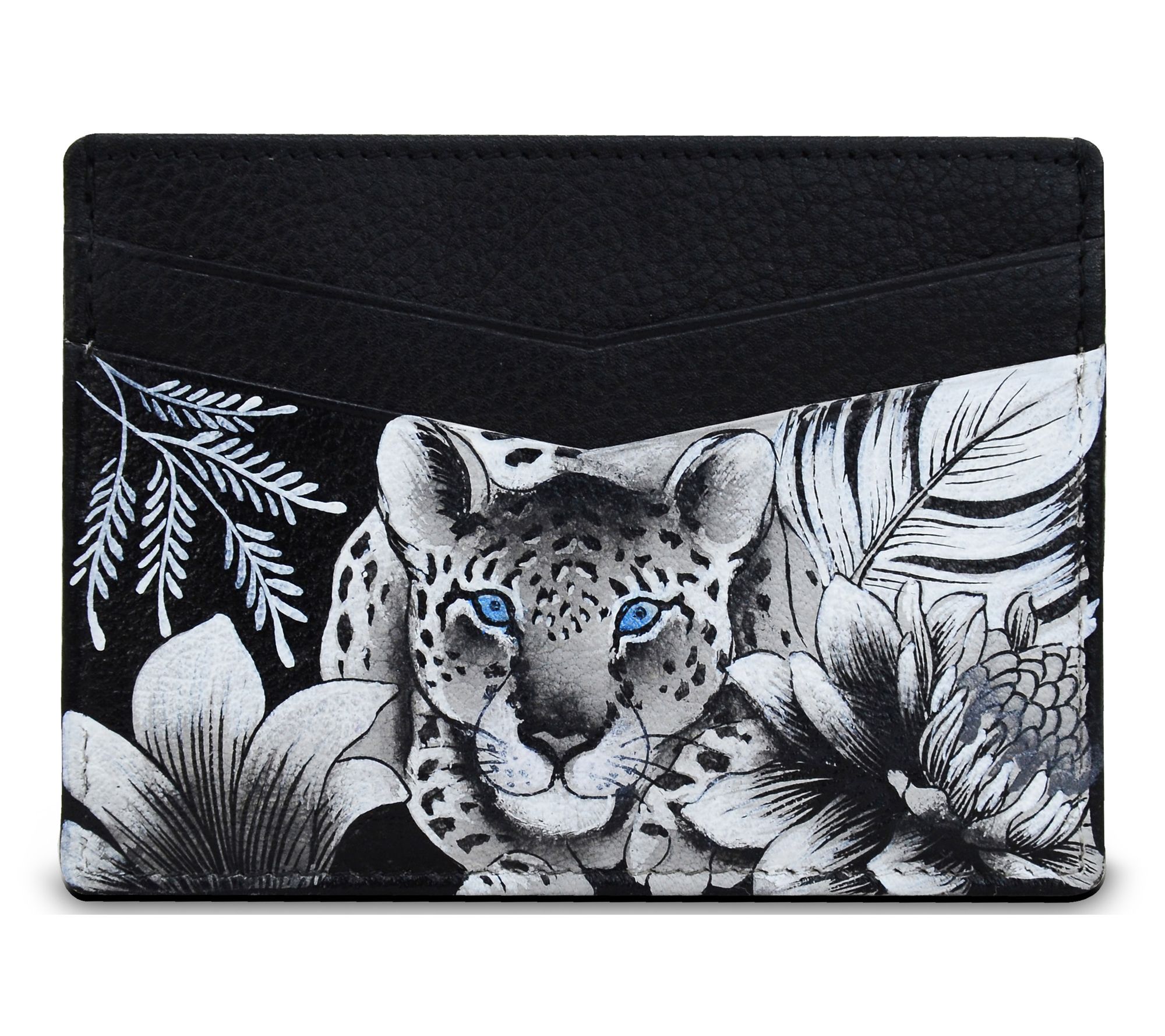 Anushcka Painted Leather Credit Card Case
