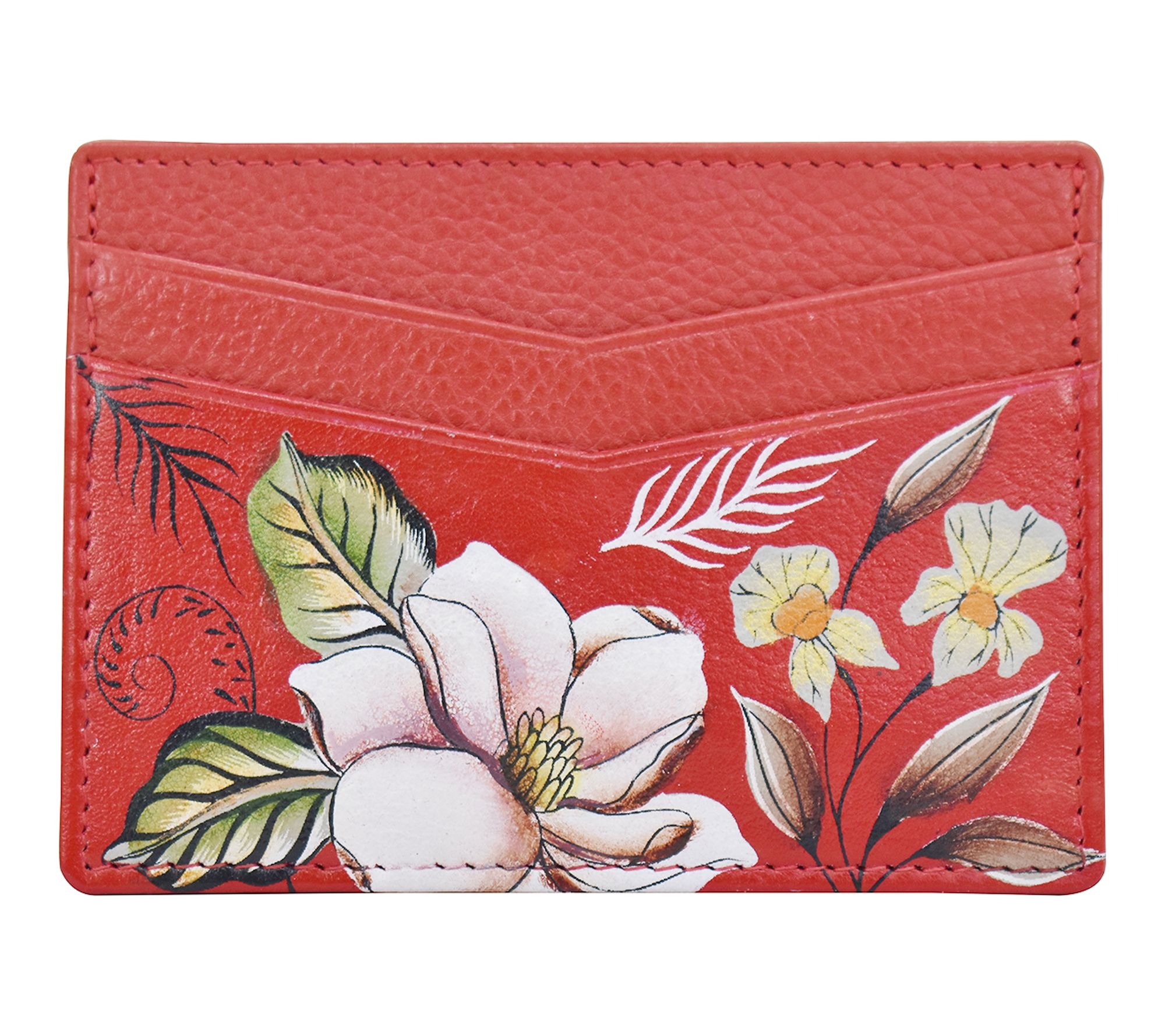 Anushcka Painted Leather Credit Card Case