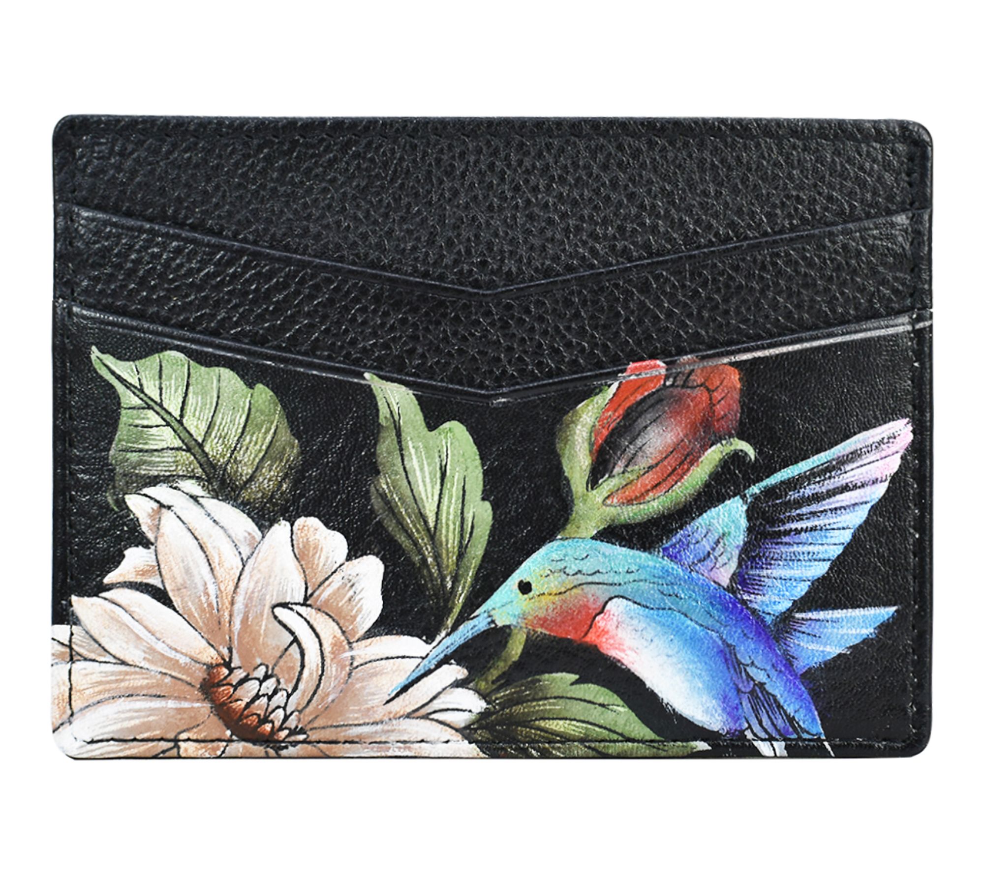 Anushcka Painted Leather Credit Card Case