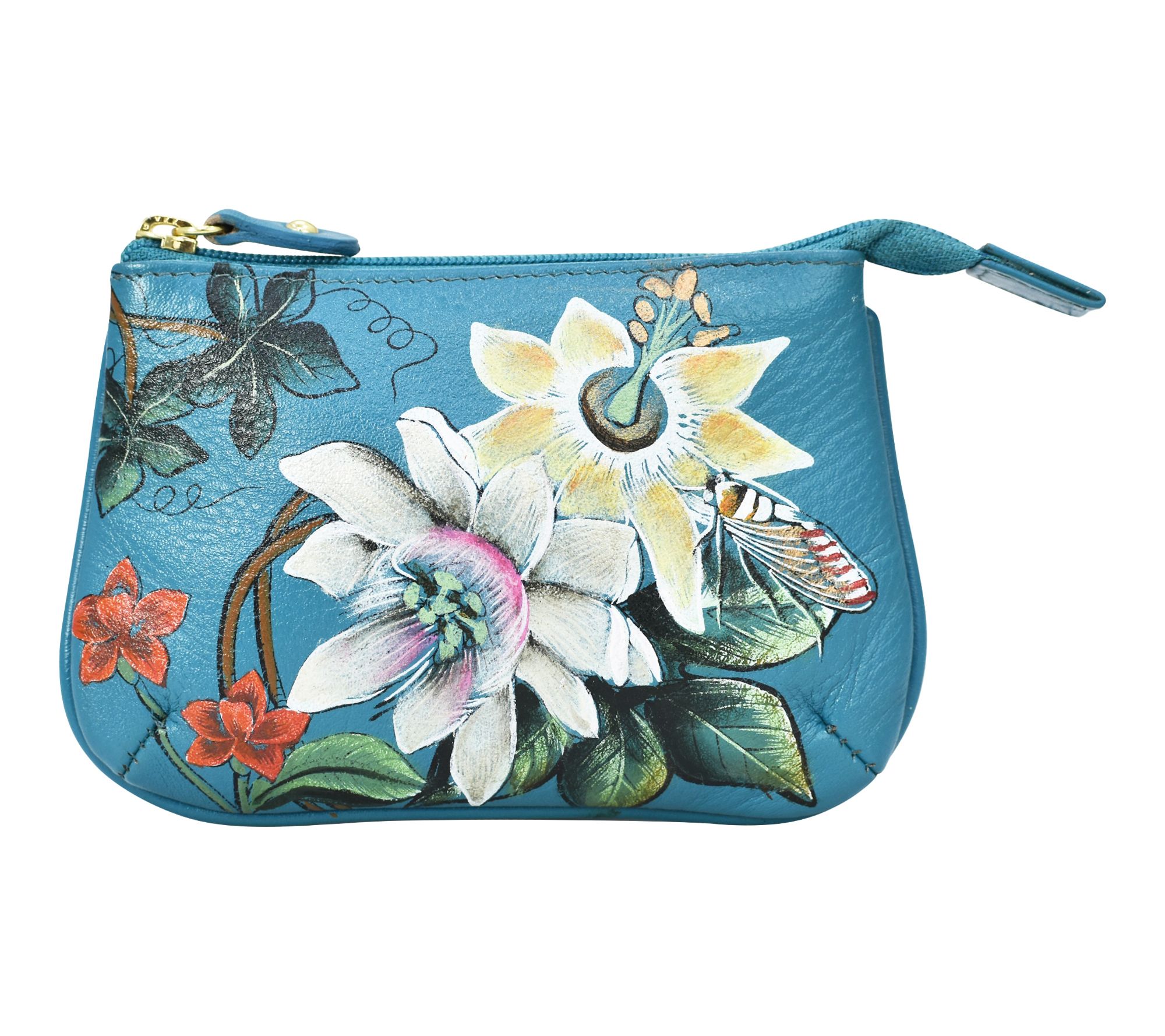 Anushcka Painted Leather Medium Zip Pouch