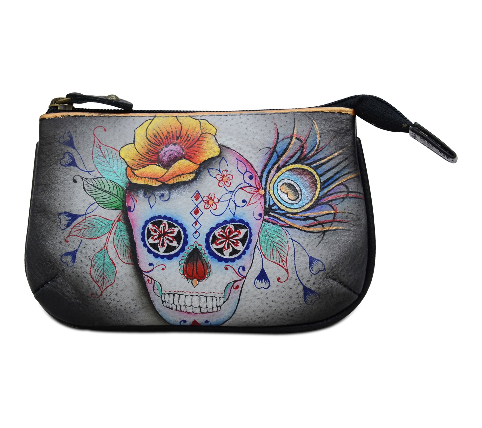 Anushcka Painted Leather Medium Zip Pouch