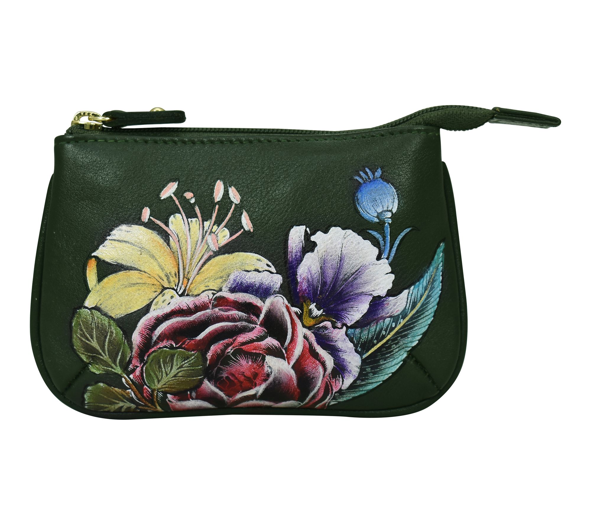 Anushcka Painted Leather Medium Zip Pouch