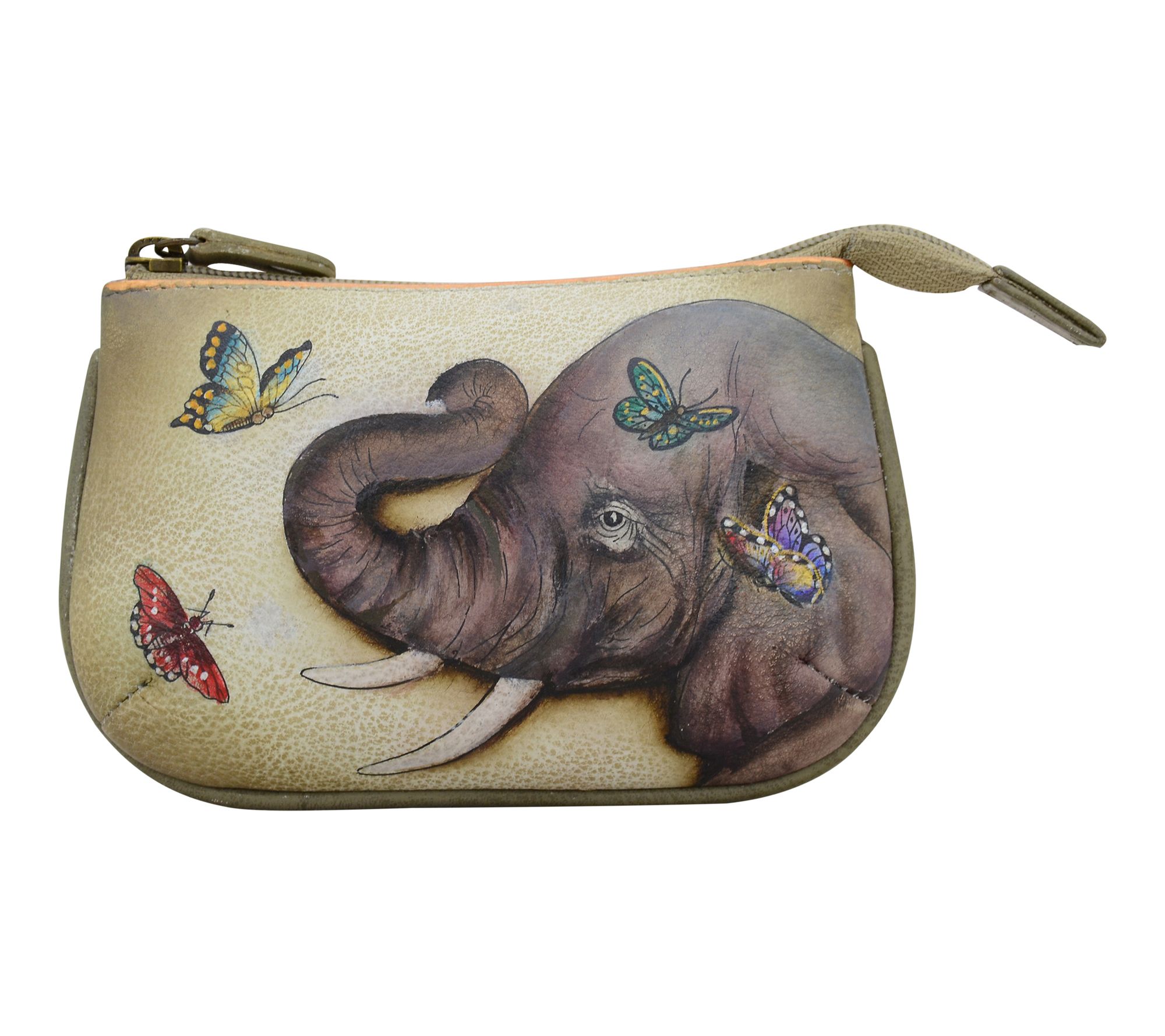 Anushcka Painted Leather Medium Zip Pouch