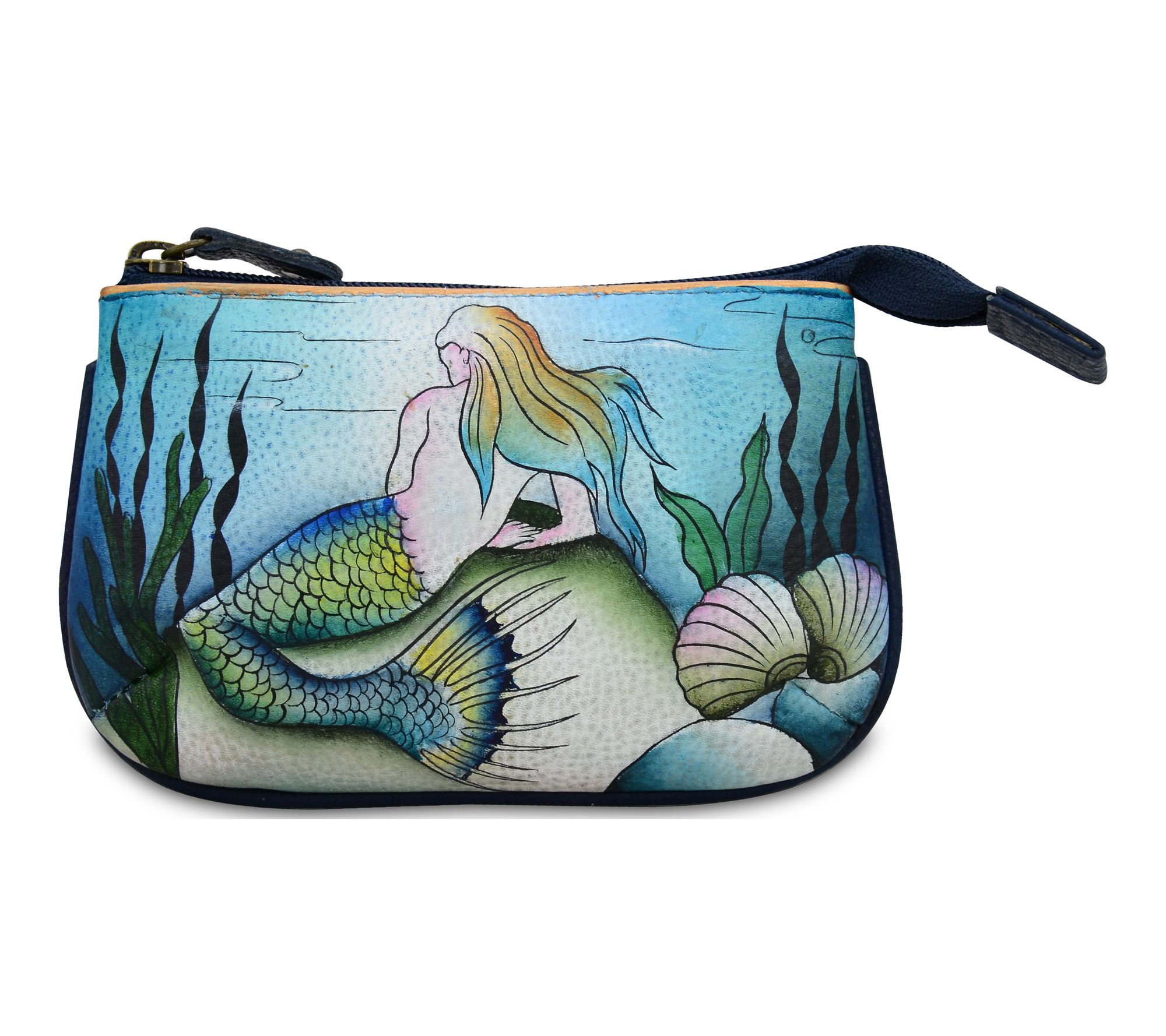 Anushcka Painted Leather Medium Zip Pouch