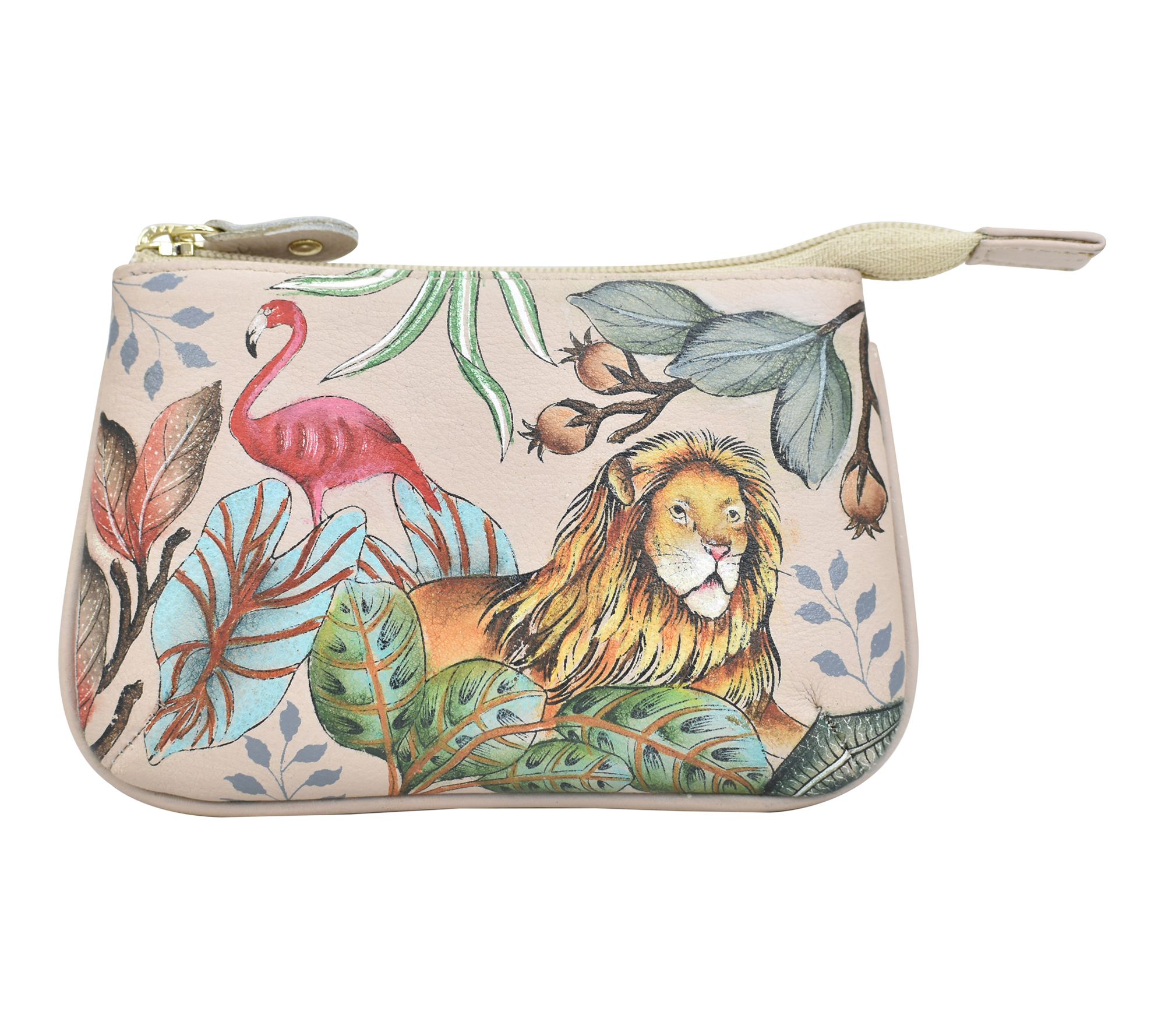Anushcka Painted Leather Medium Zip Pouch