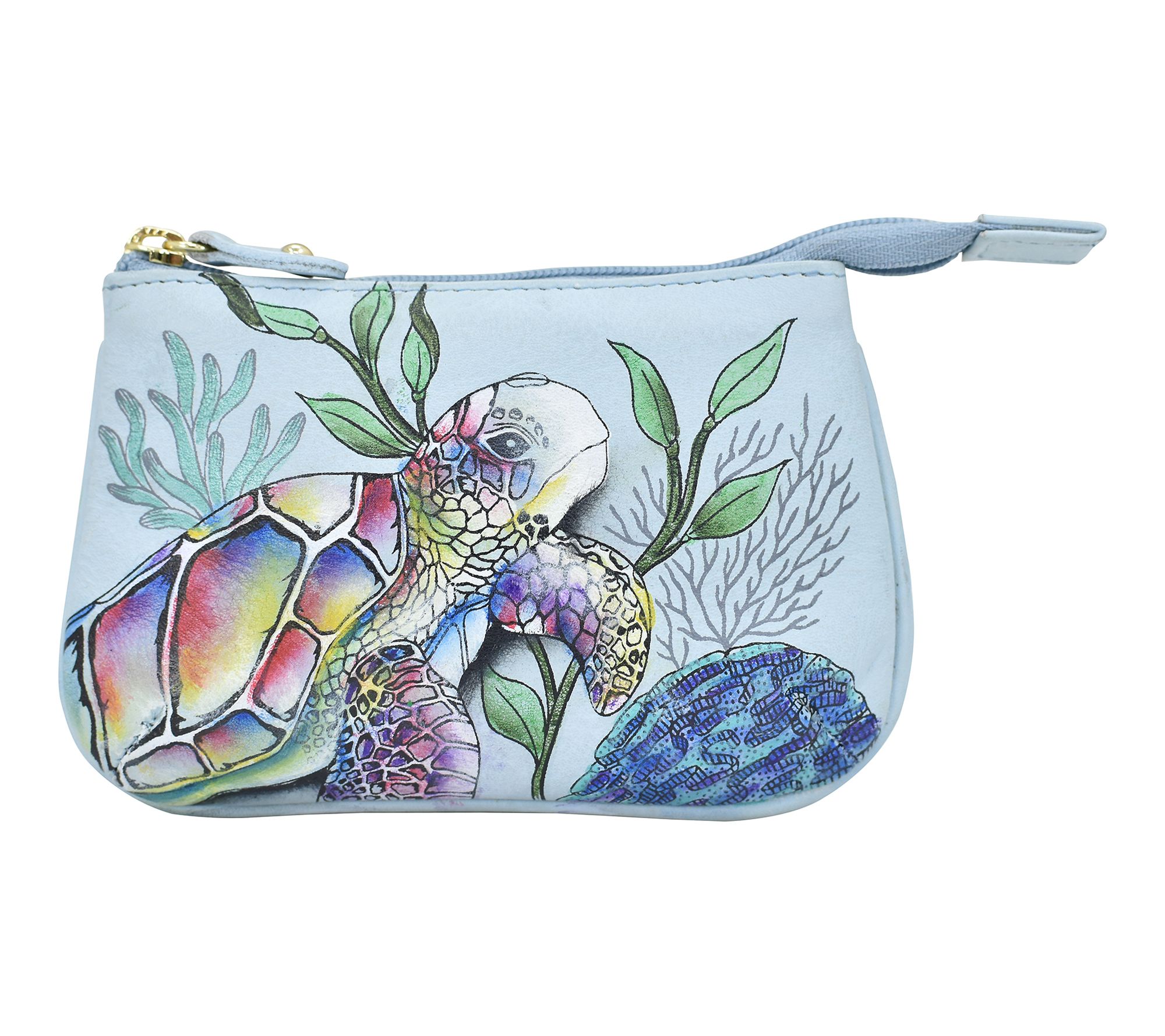 Anushcka Painted Leather Medium Zip Pouch