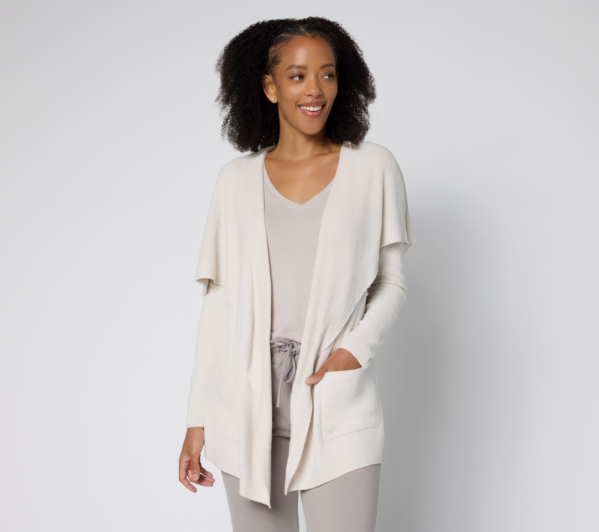 "As Is" Barefoot Dreams CozyChic Ultra Lite Drapey Cardigan