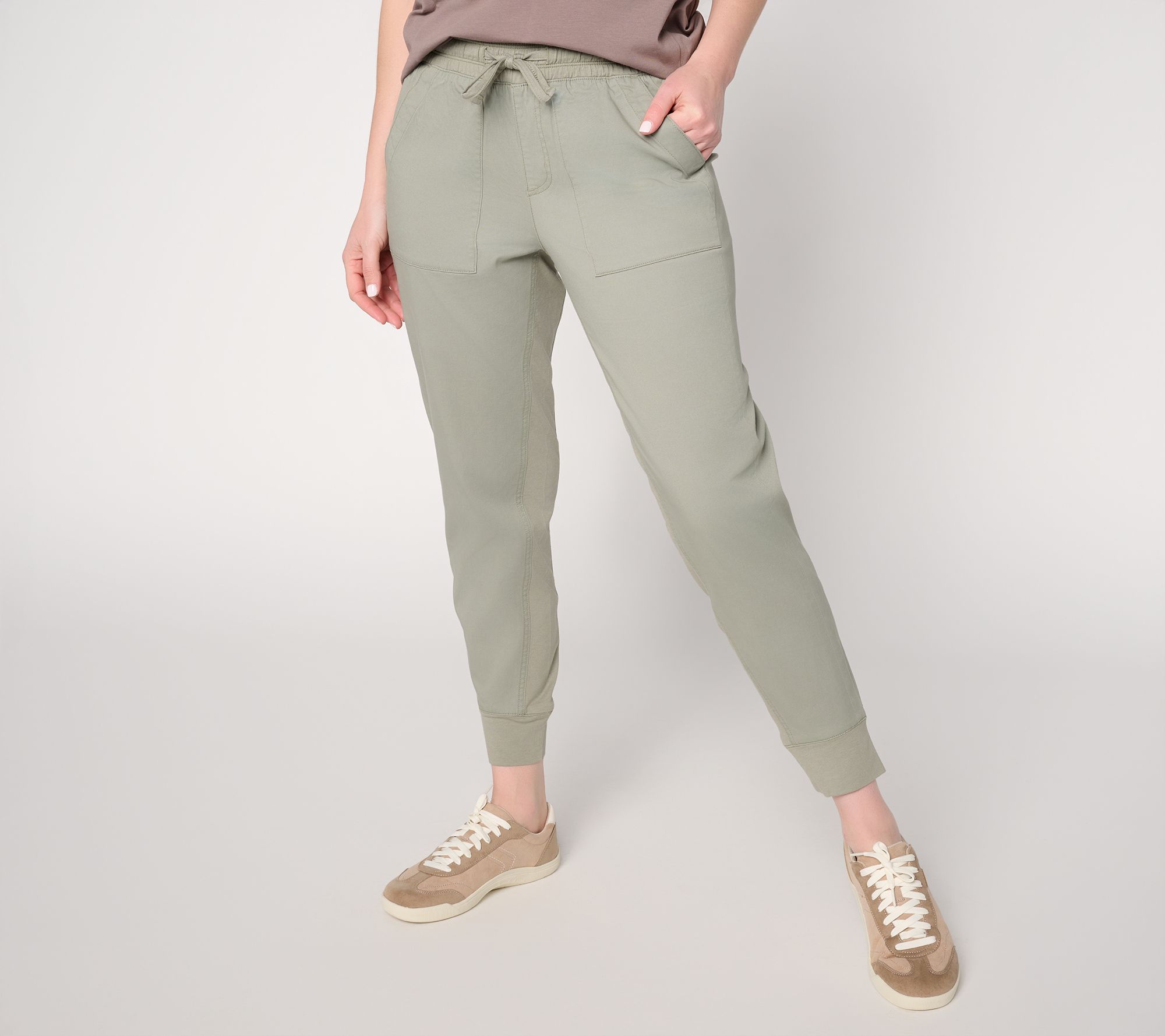 AnyBody Tall Cozy Knit French Terry & Woven Jogger