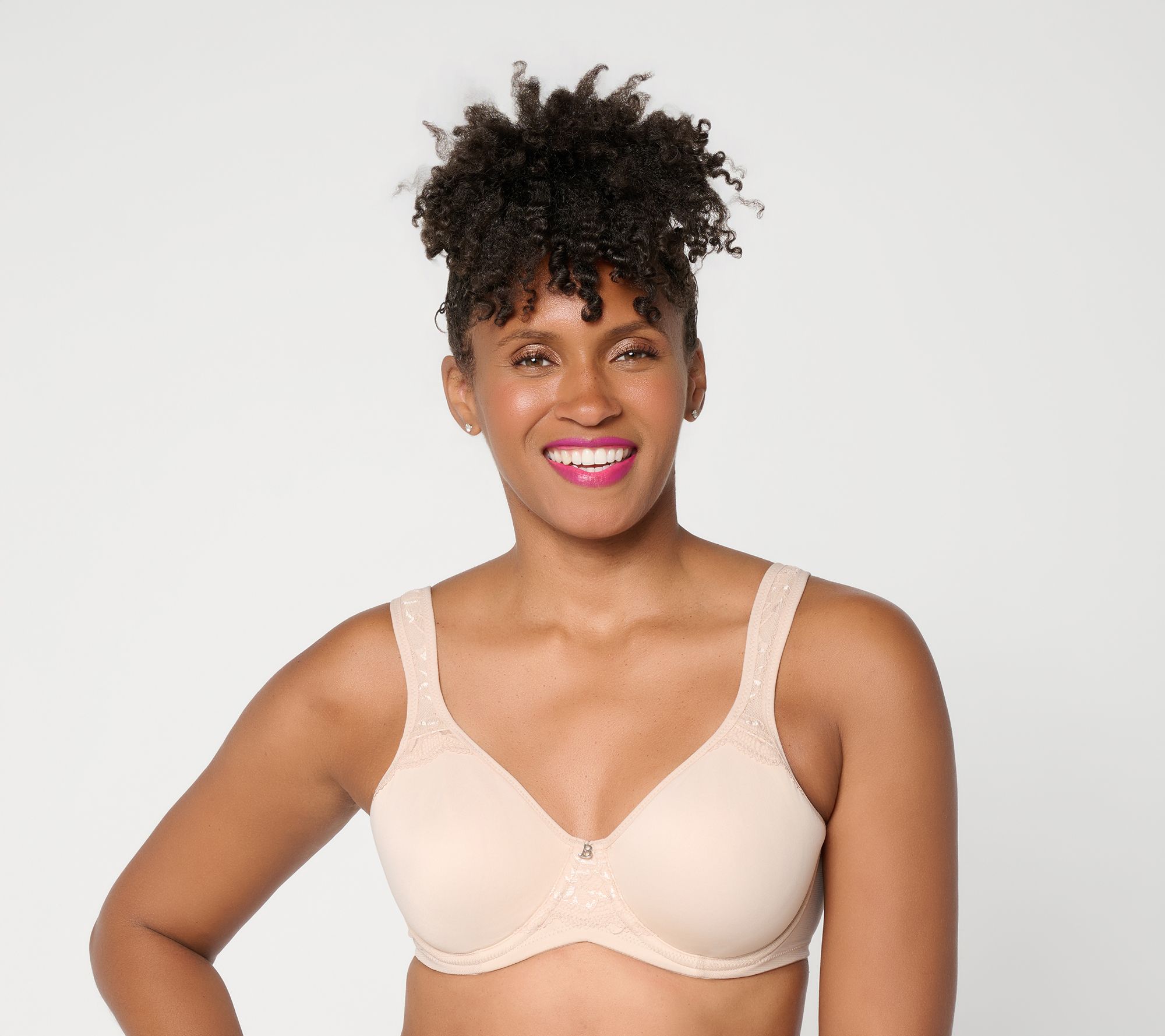 Breezies Natural Curves Lace Trim Underwire Support Bra
