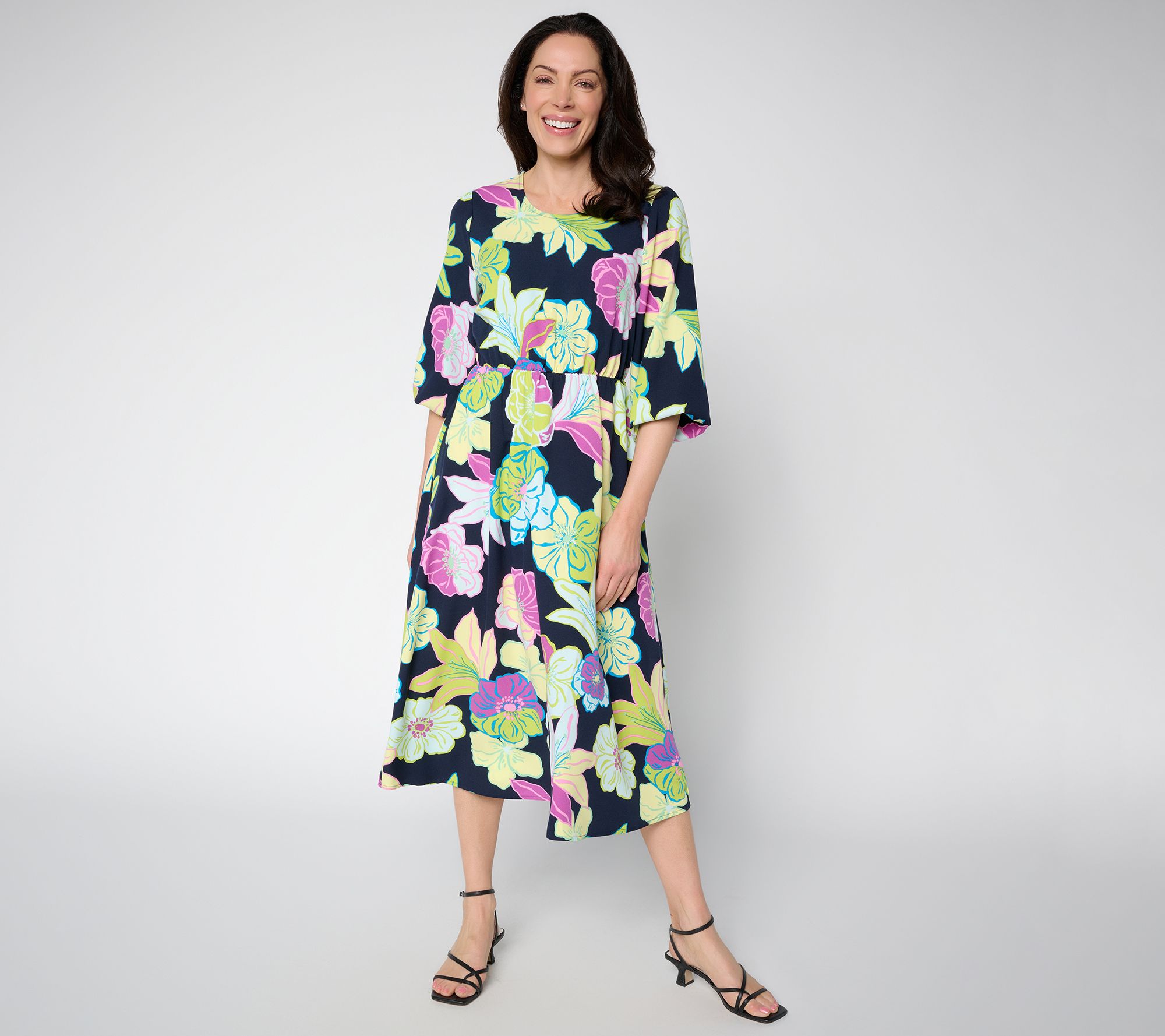 qvc dresses Susan Graver Liquid Knit Sleeveless Midi Dress Women's Plus 2X Dresses |