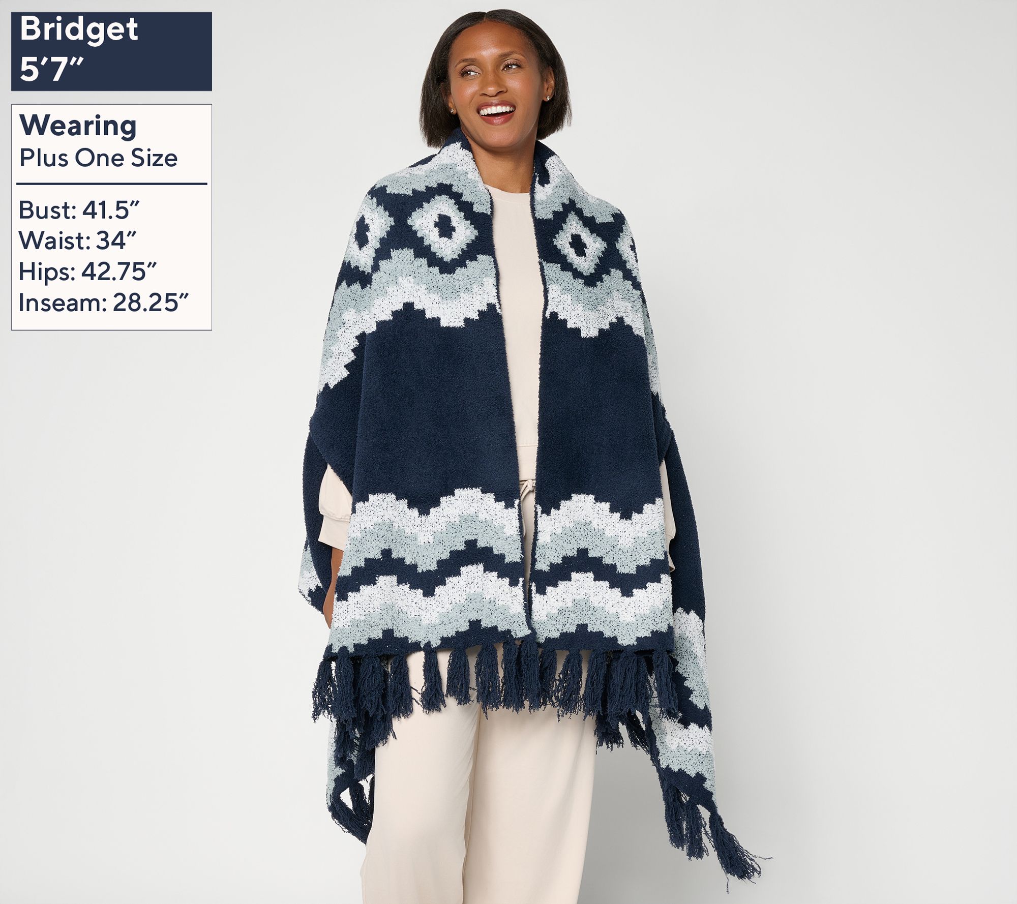 Barefoot Dreams CozyChic Mosaic Wrap | QVC