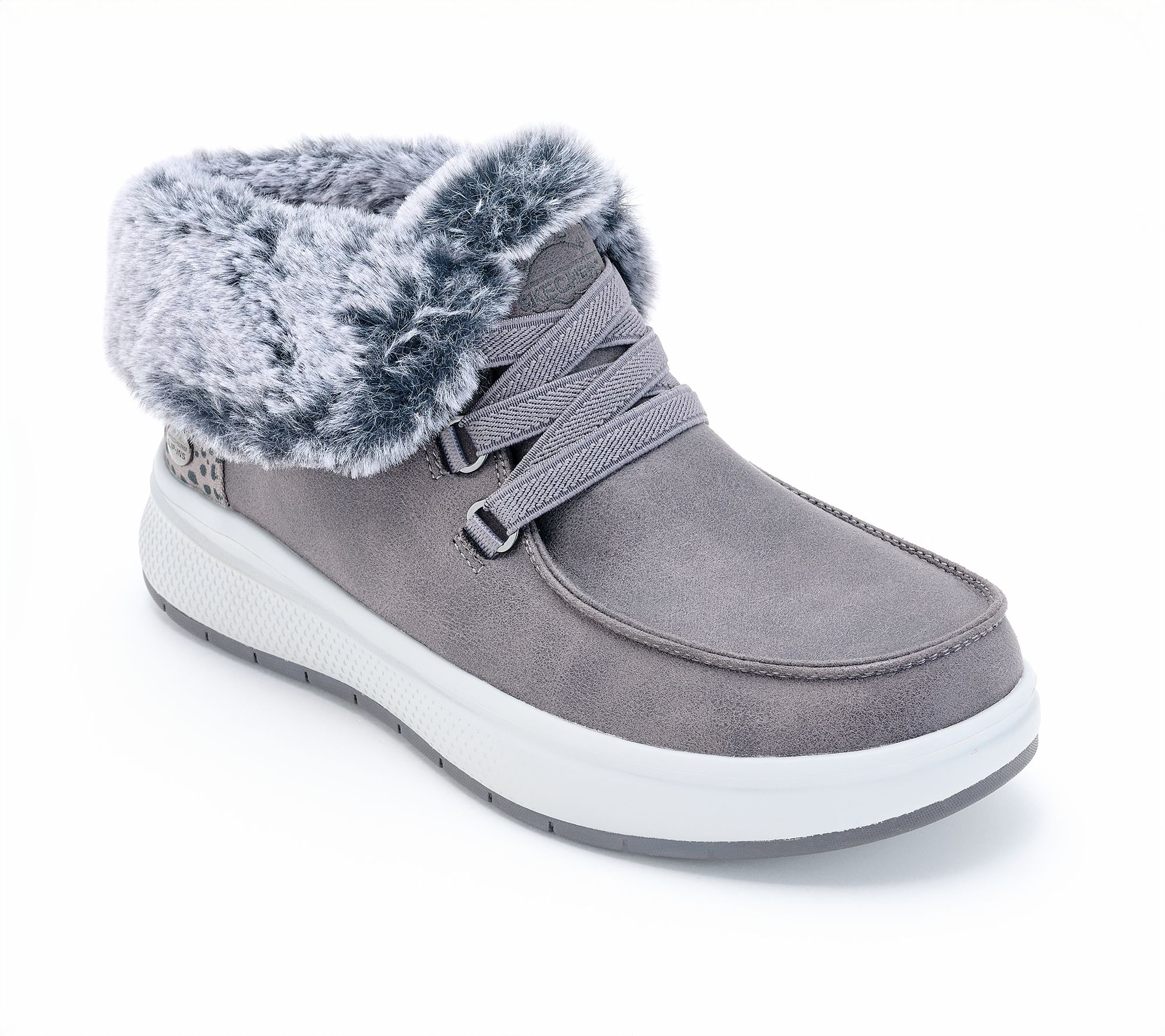 "As Is" Skechers Slip- ins BOBS Skip Cute Wave Cozy Lined Booties
