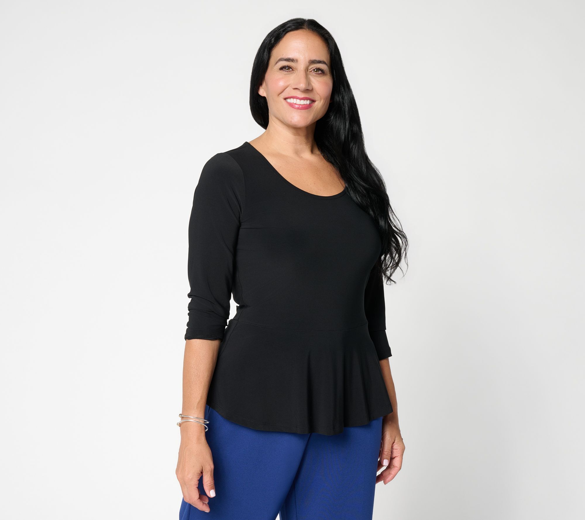  Attitudes by Renee Como Jersey Peplum Top