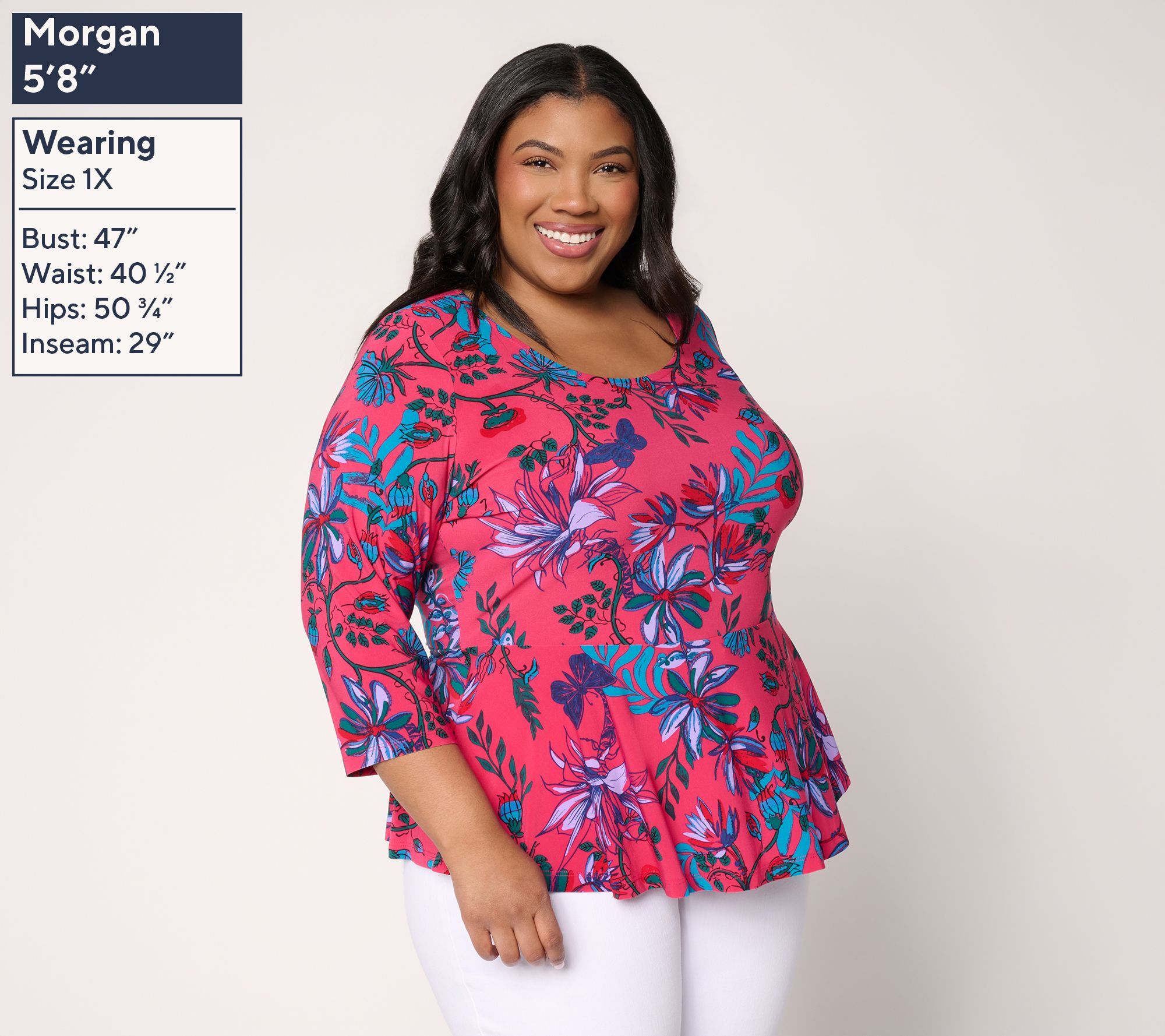Attitudes by Renee Como Jersey Peplum Top | QVC