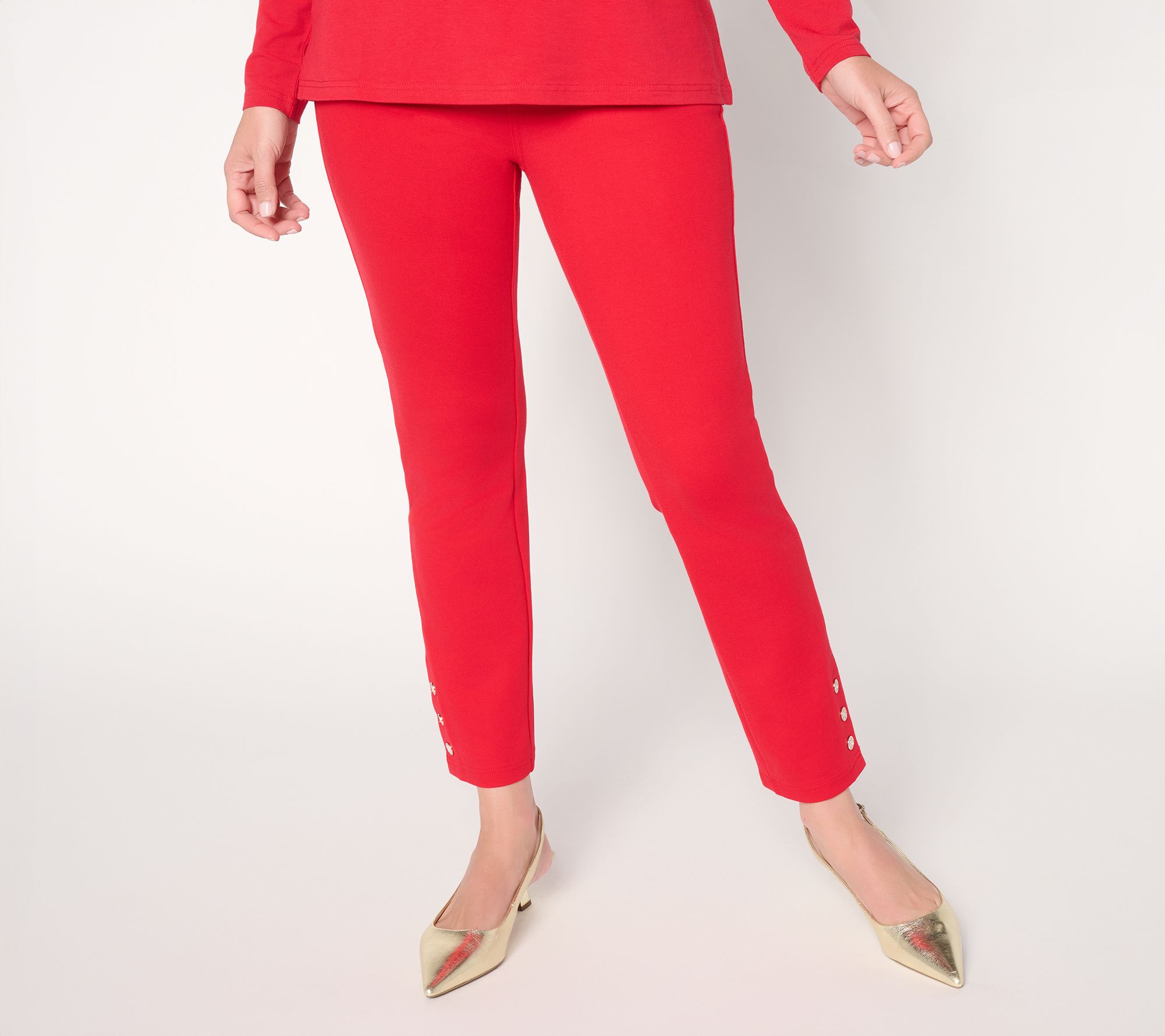 "As Is" Jingle Belles by Kim Gravel Reg Ponte Sparkle Ankle Pant