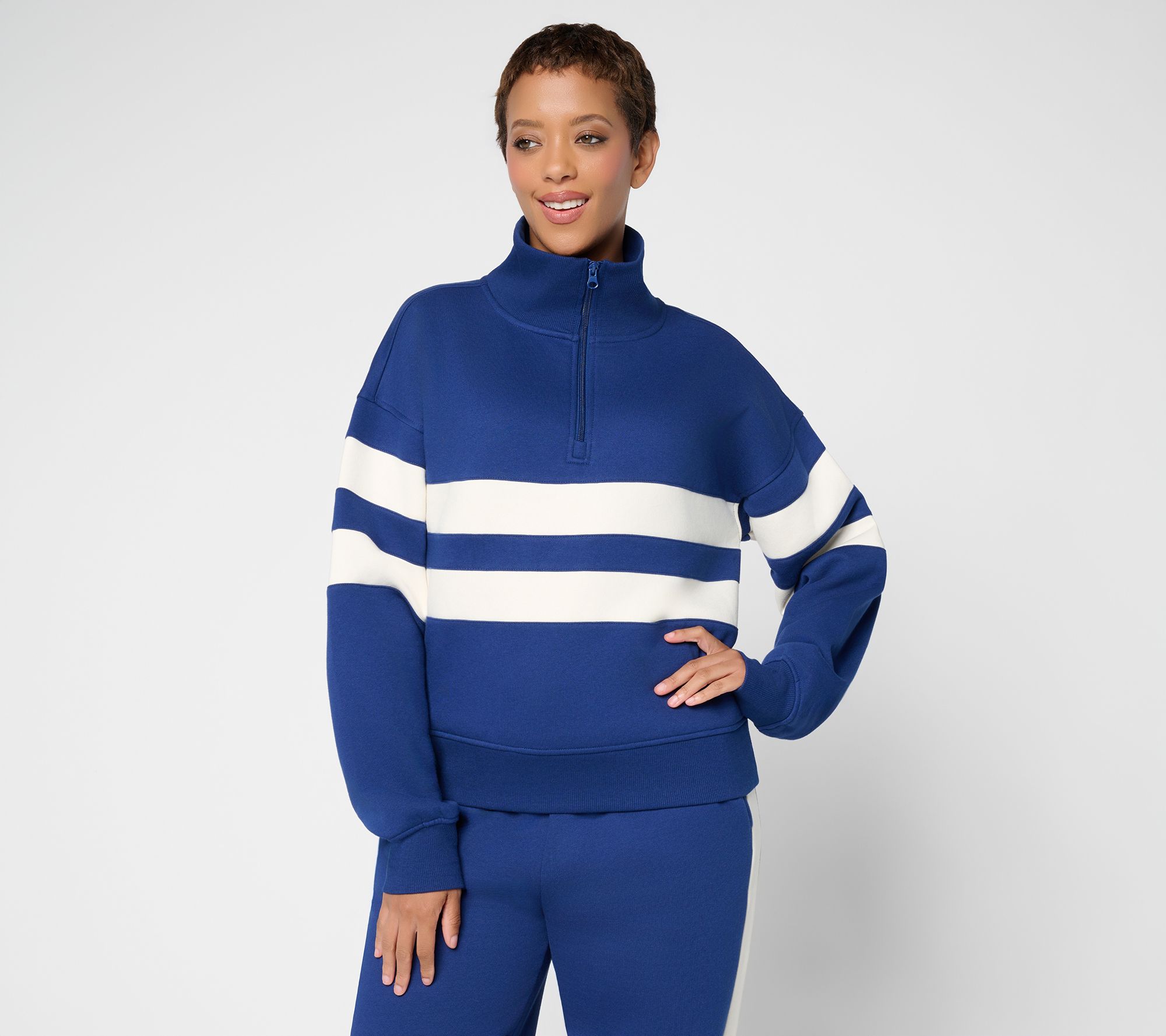 G.I.L.I Track Chic Quarter Zip Sweatshirt
