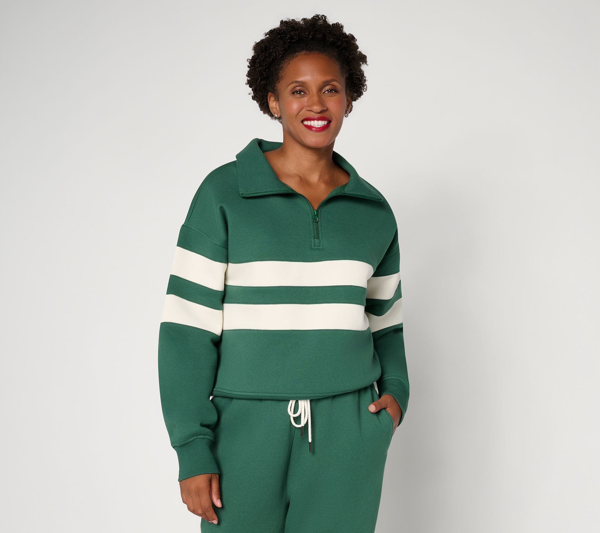 G.I.L.I Track Chic Quarter Zip Sweatshirt