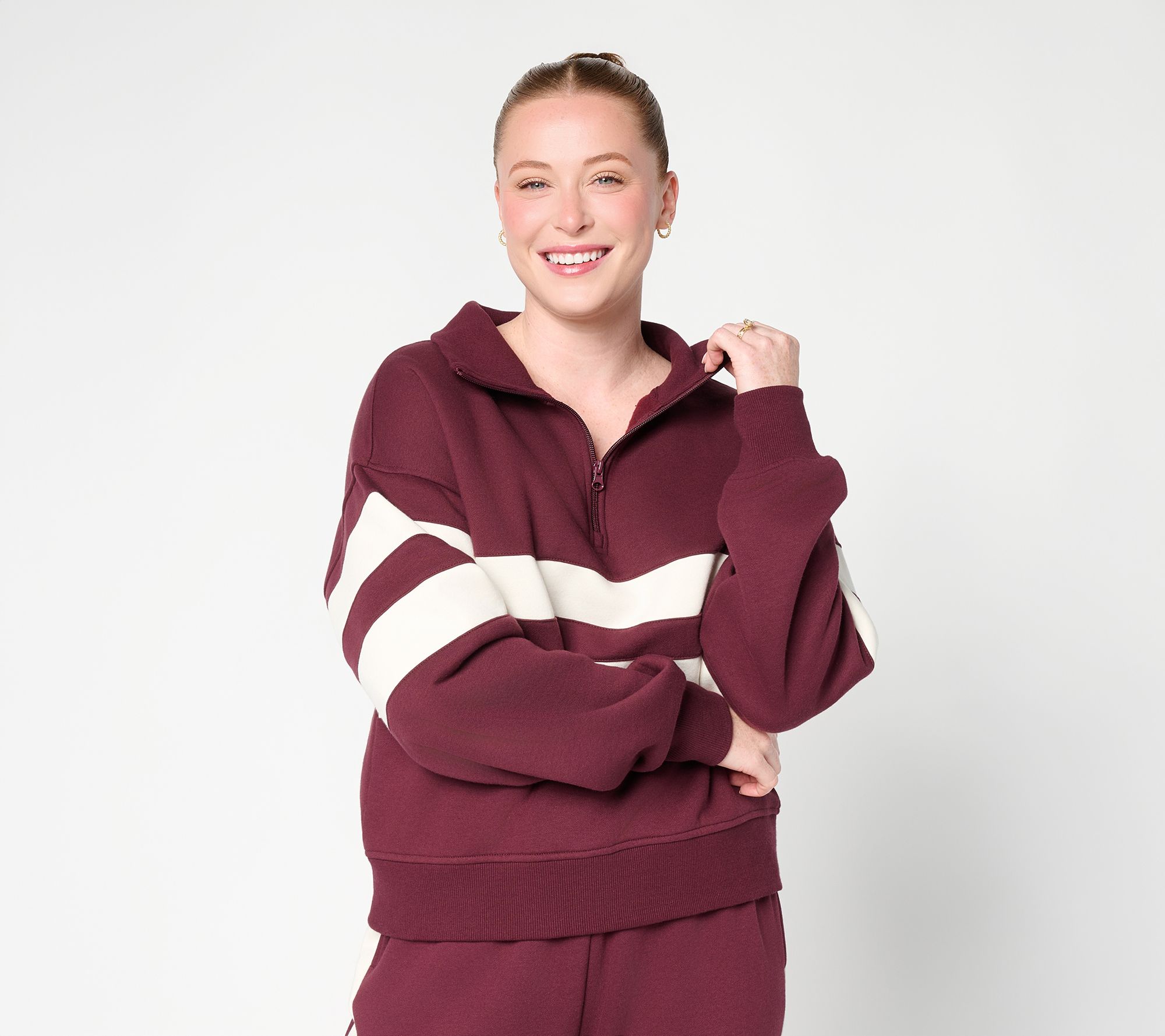 G.I.L.I Track Chic Quarter Zip Sweatshirt