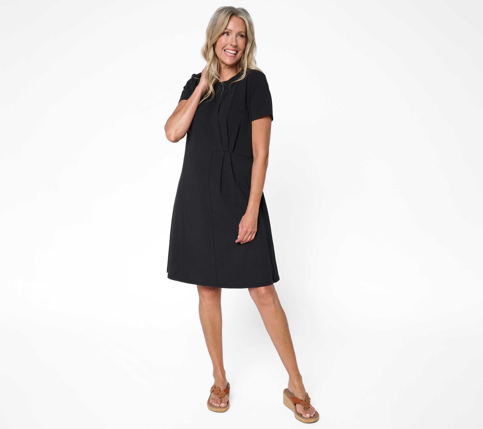 "As Is" BEAUTIFUL by Lawrence Zarian Petite Classic Crew Neck Dress