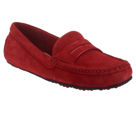 Isaac Mizrahi Live! Suede Patent Trimmed Penny Loafers - Page 1 — QVC.com