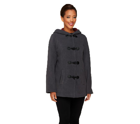 Susan Graver Bonded Fleece Hooded Jacket with Toggles - Page 1 — QVC.com