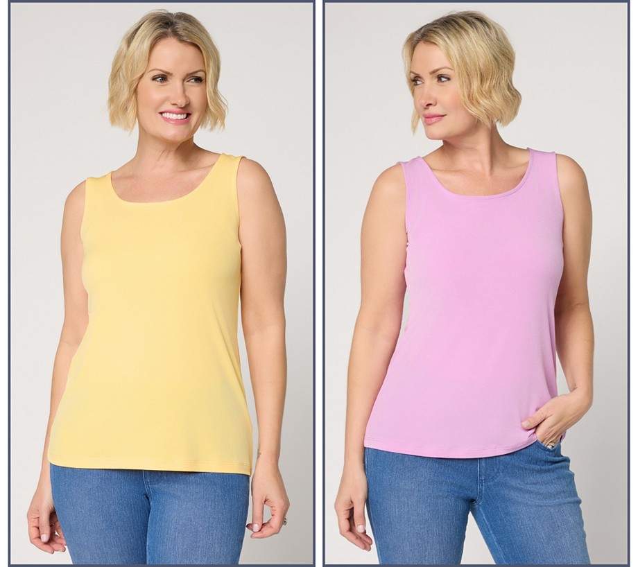 Susan Graver Modern Essentials Set of 2 Liquid Knit Tanks