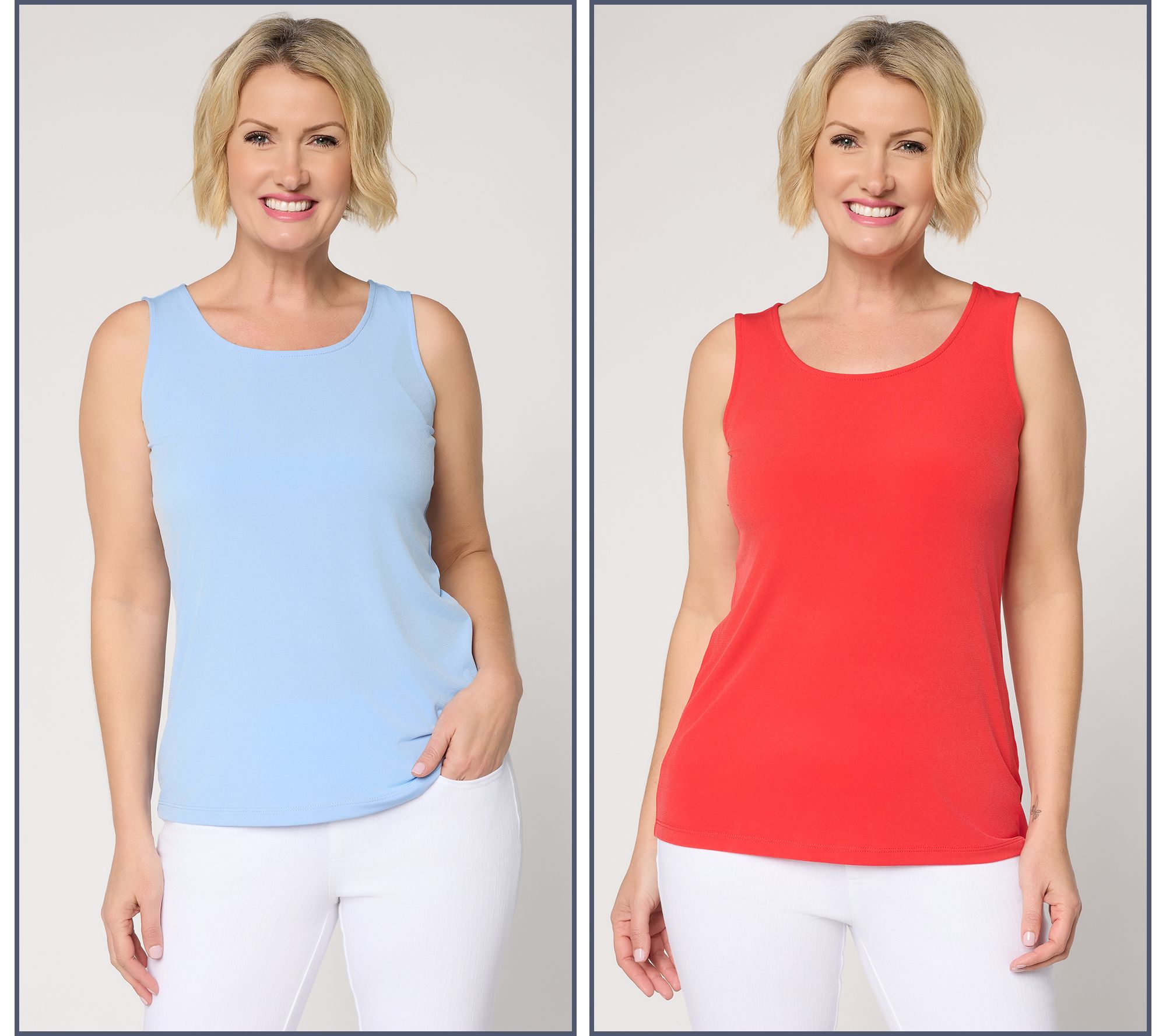 Susan Graver Modern Essentials Set of 2 Liquid Knit Tanks