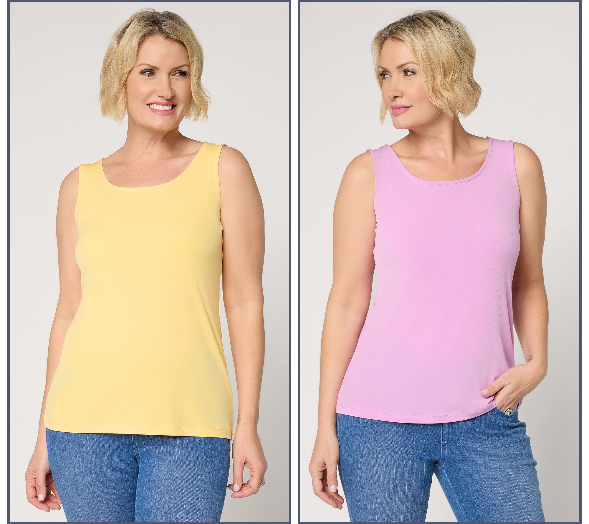 Susan Graver Modern Essentials Set of 2 Liquid Knit Tanks