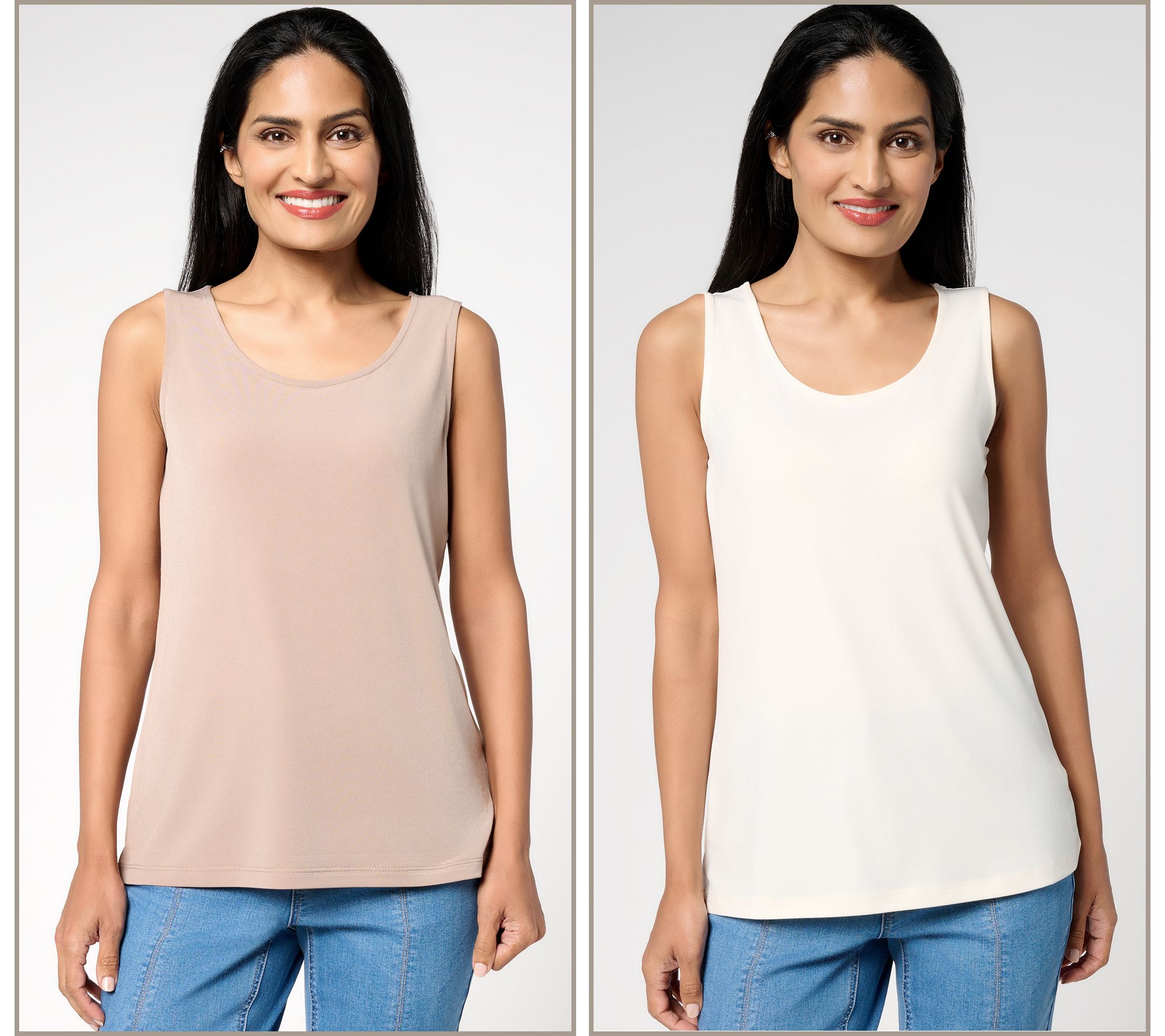 Susan Graver Modern Essentials Set of 2 Liquid Knit Tanks